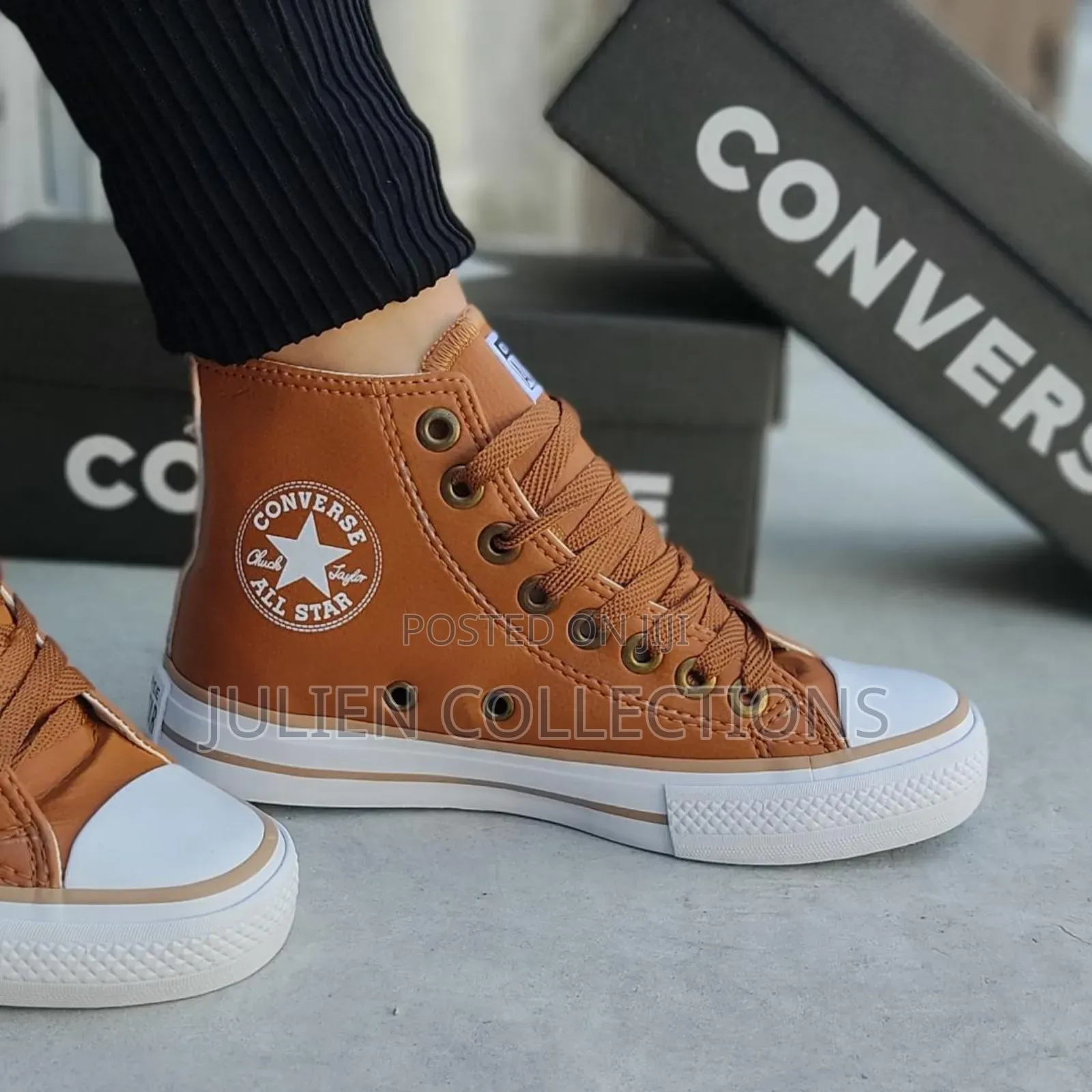 Converse All Star Leather White Brown