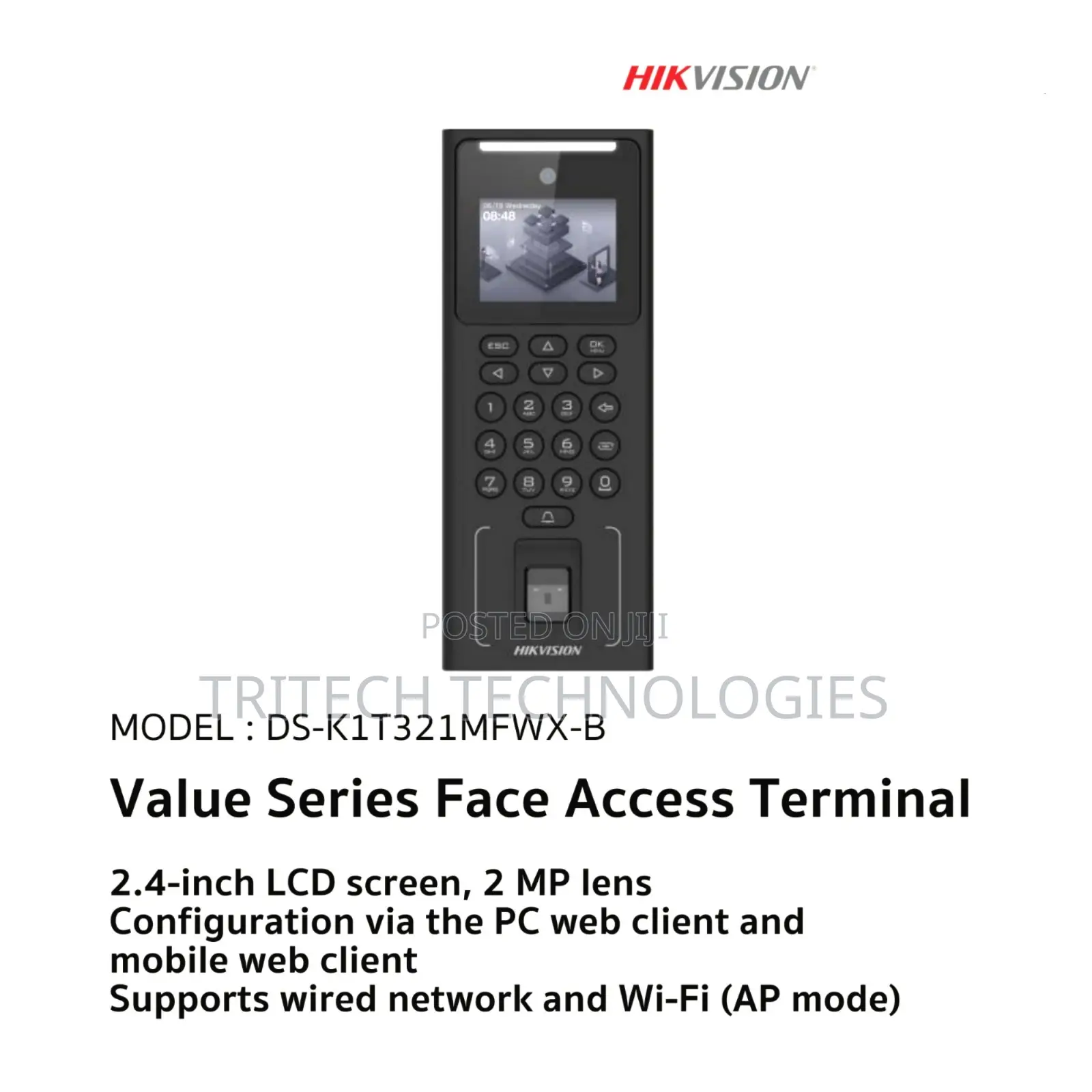 Hikvision Access Control Face Recognition Terminal Ds-K1t321mfwx-B