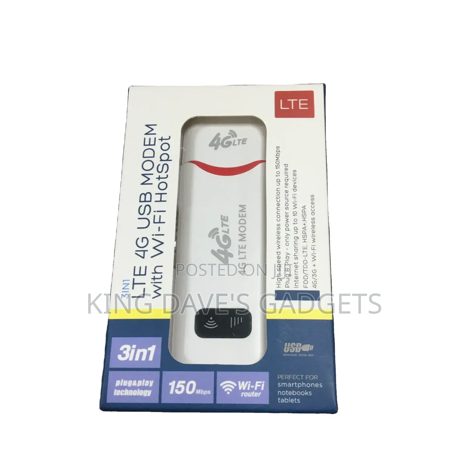3-in-1 Lte 4g Usb Modem With Wi-Fi Hotspot