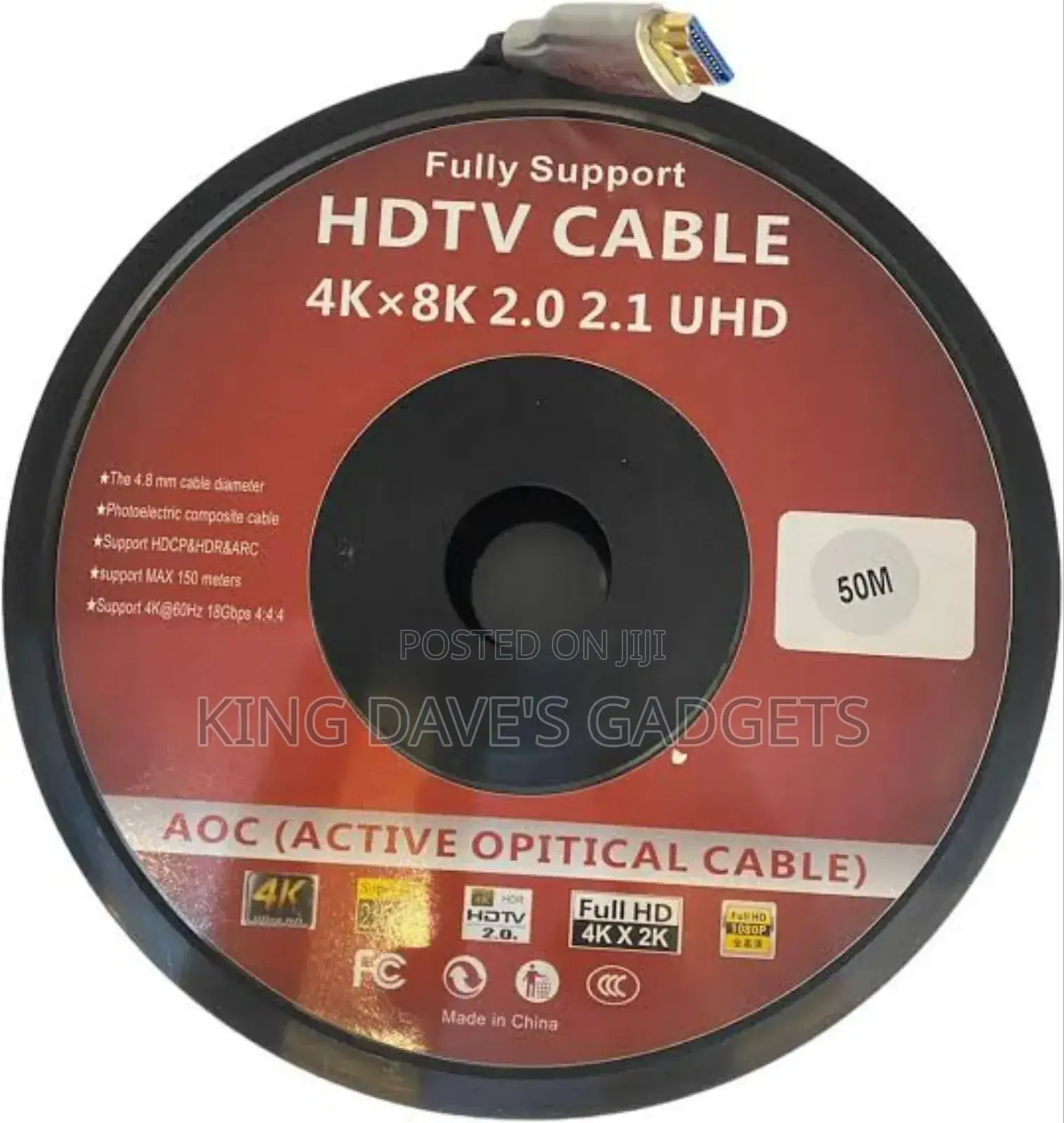 HDTV Uhd Fiber Optic Hdmi to Hdmi Cable 50m