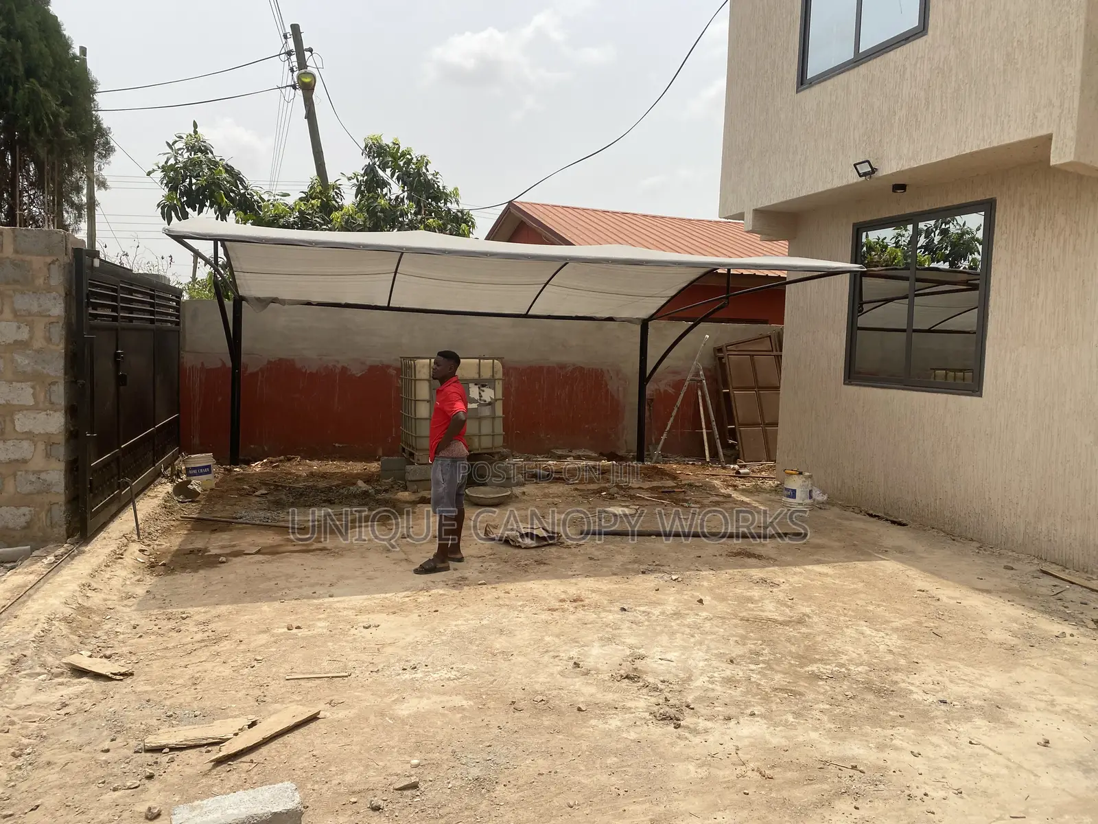 Ash and Black Car Canopy