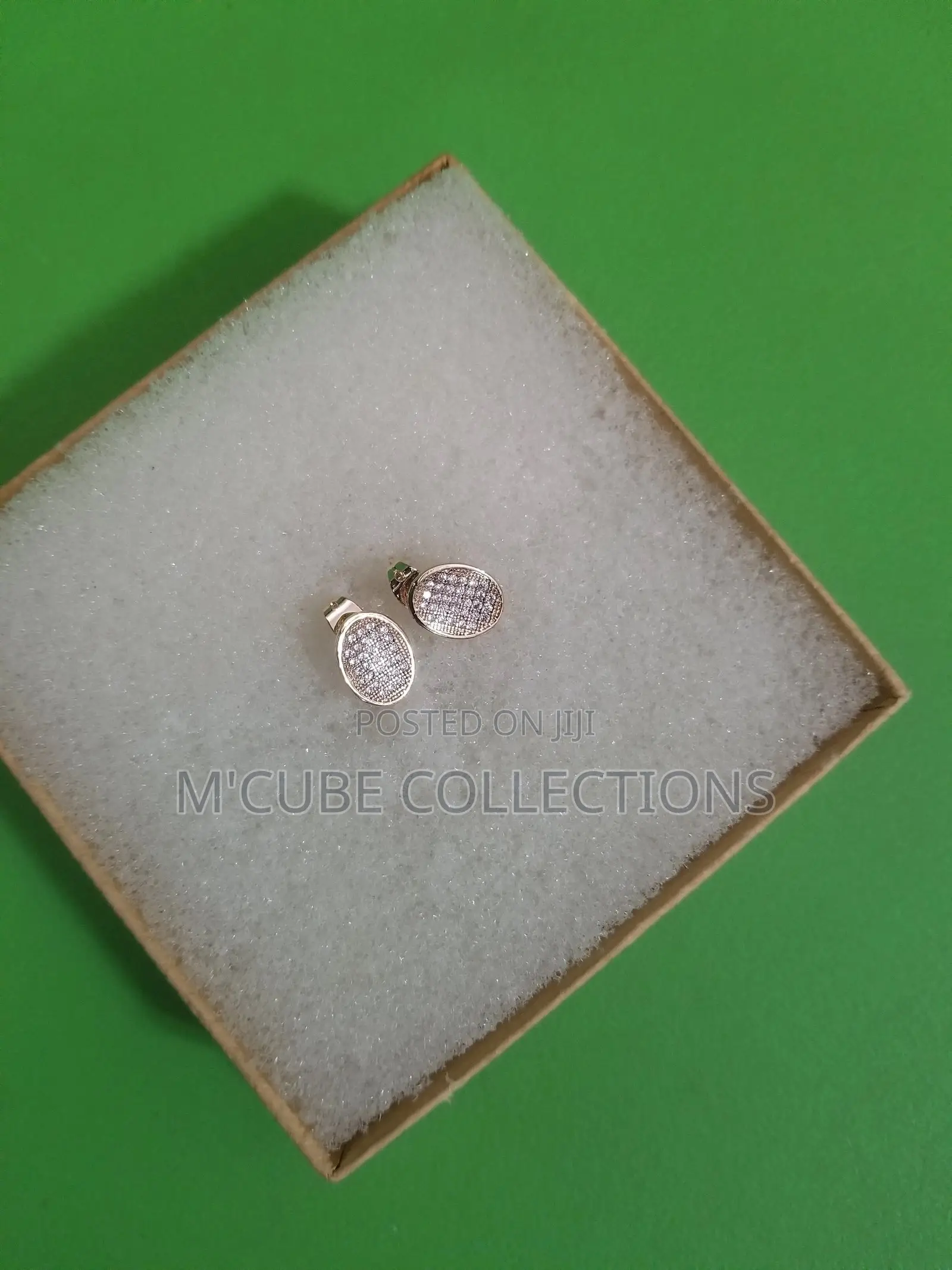 Crystal Oval Stud Earrings