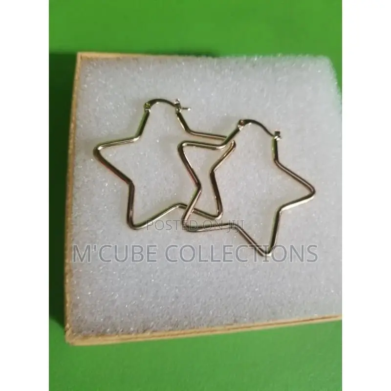 Gold Star Hoop Earrings