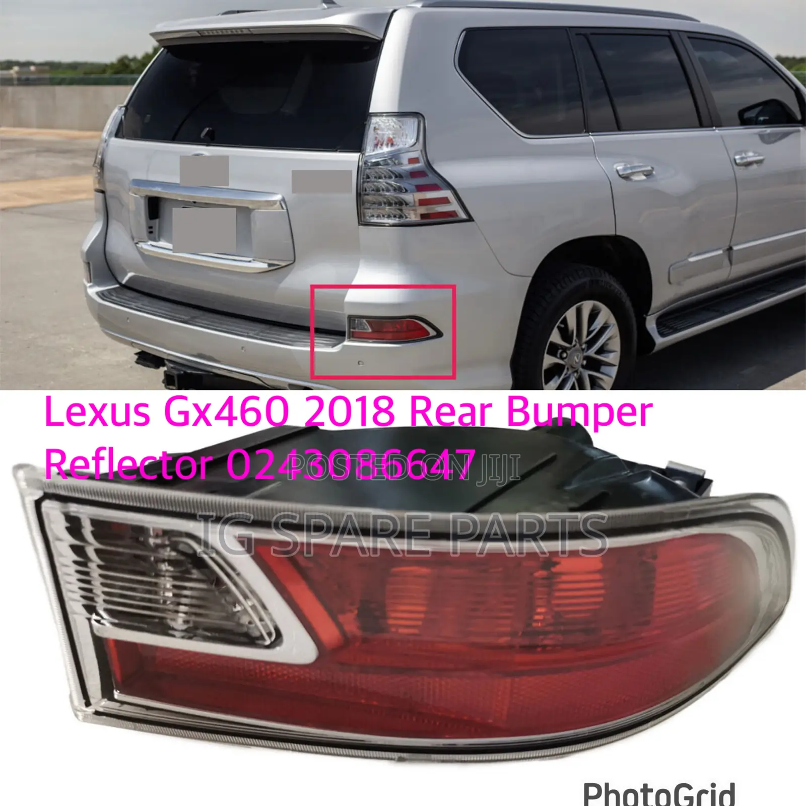 Lexus Gx460 2018 Rear Bumper Reflector