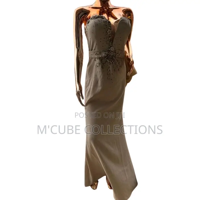 Embellished Strapless Evening Gown