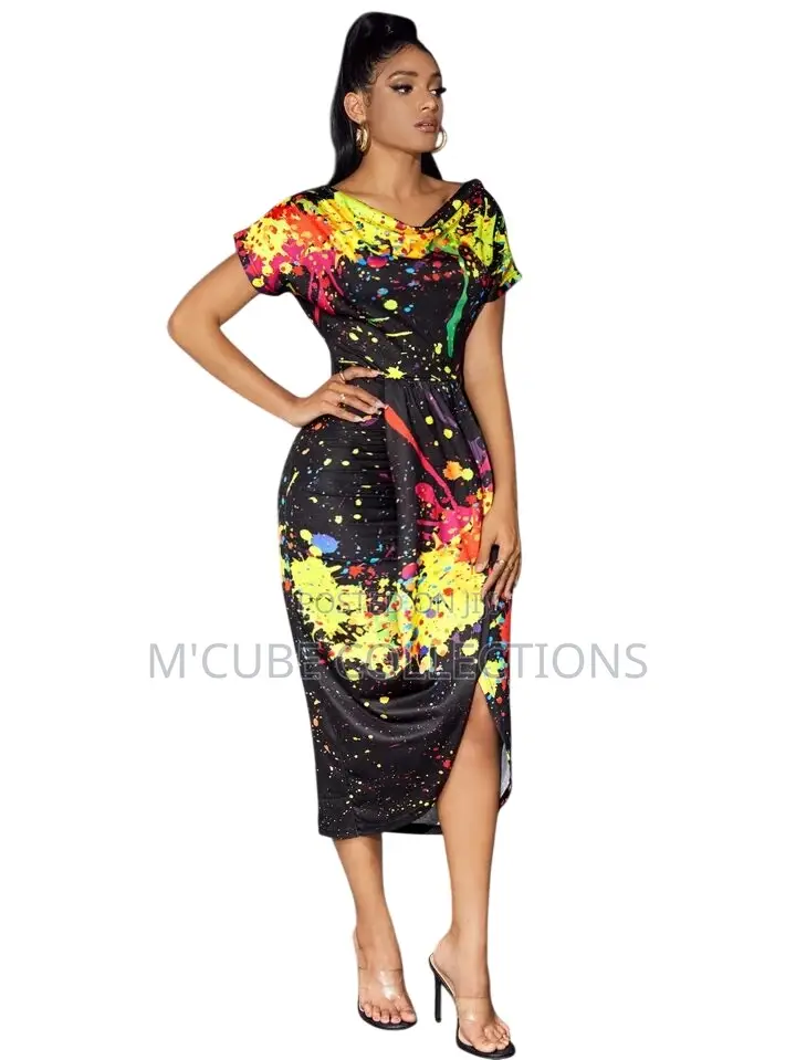 Splash Print Bodycon Dress