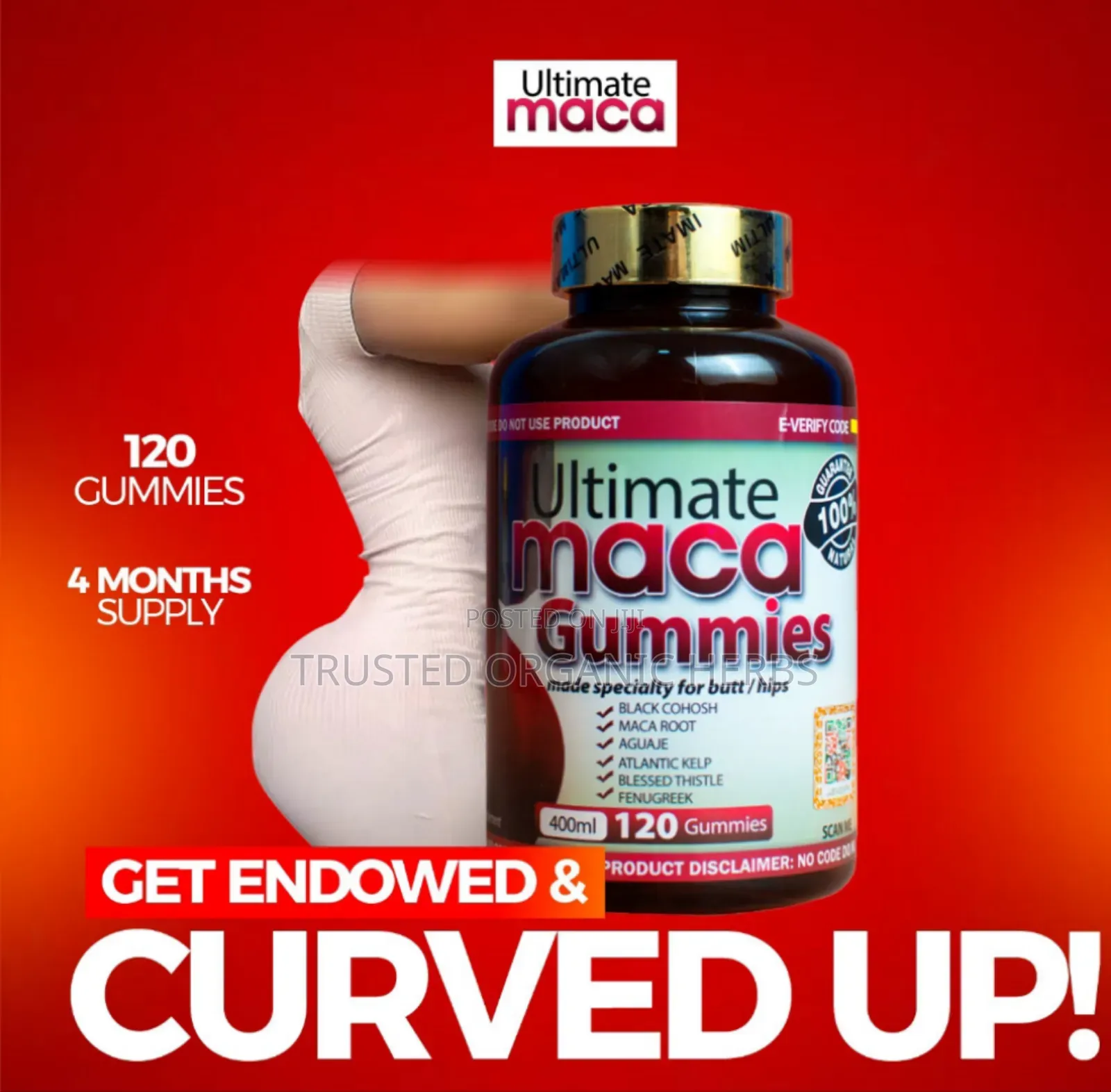 Buy Ultimate Maca Gummies for Bigger Butt and Hips - 120 Gummies