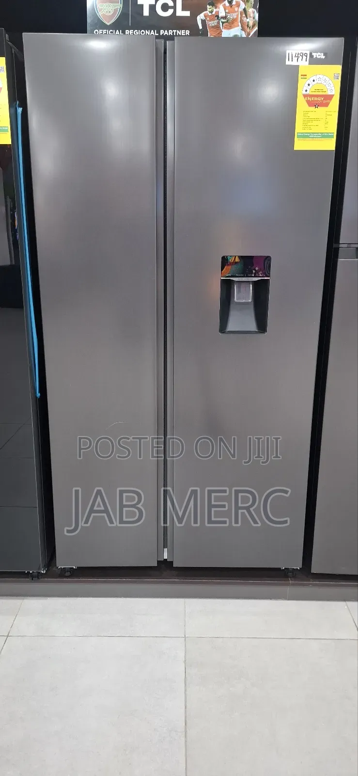 TCL Side by Side Fridge Freezer With Water Non Plumbing Dispenser