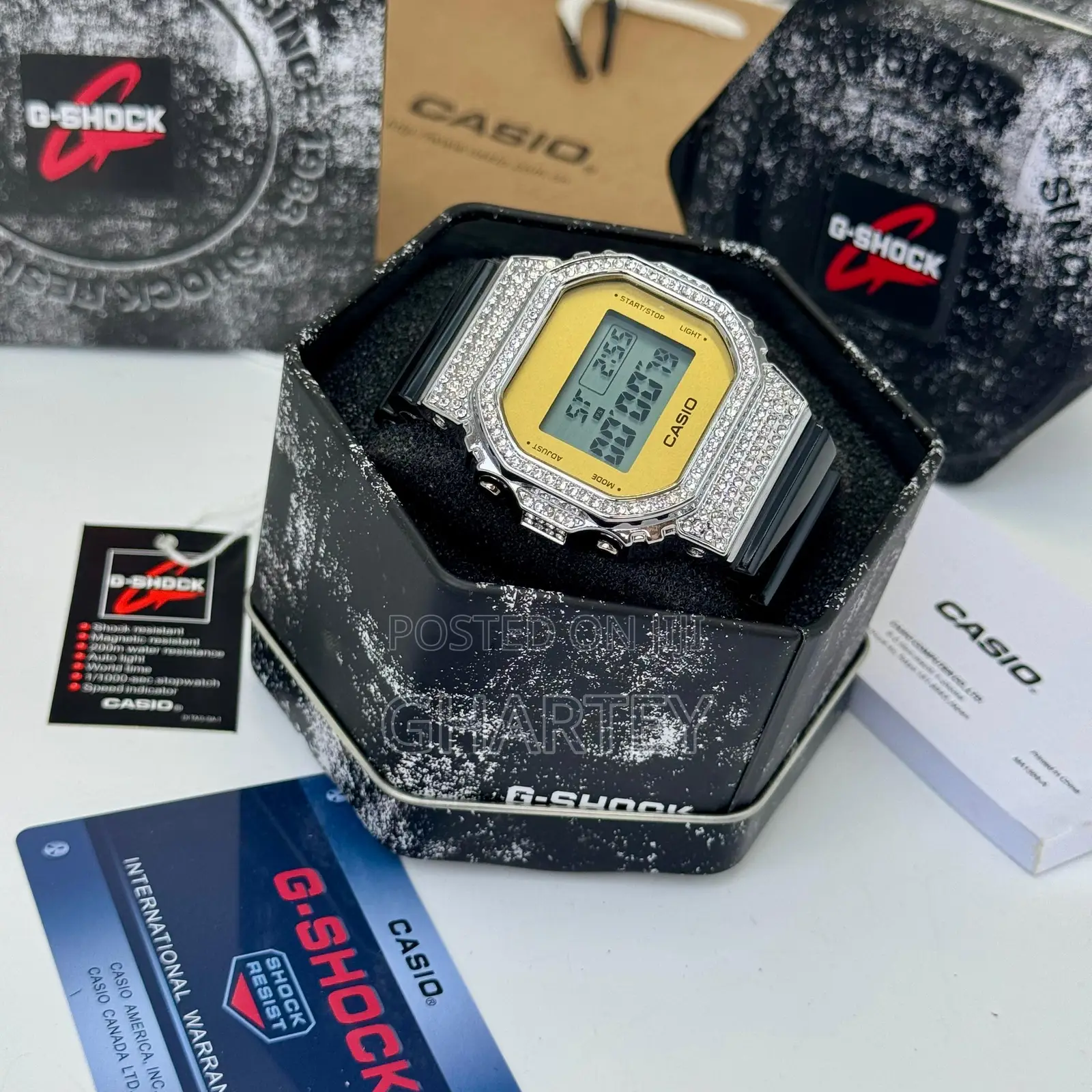 Iced-Out Digital Power – Custom Crystal Bezel G-Shock