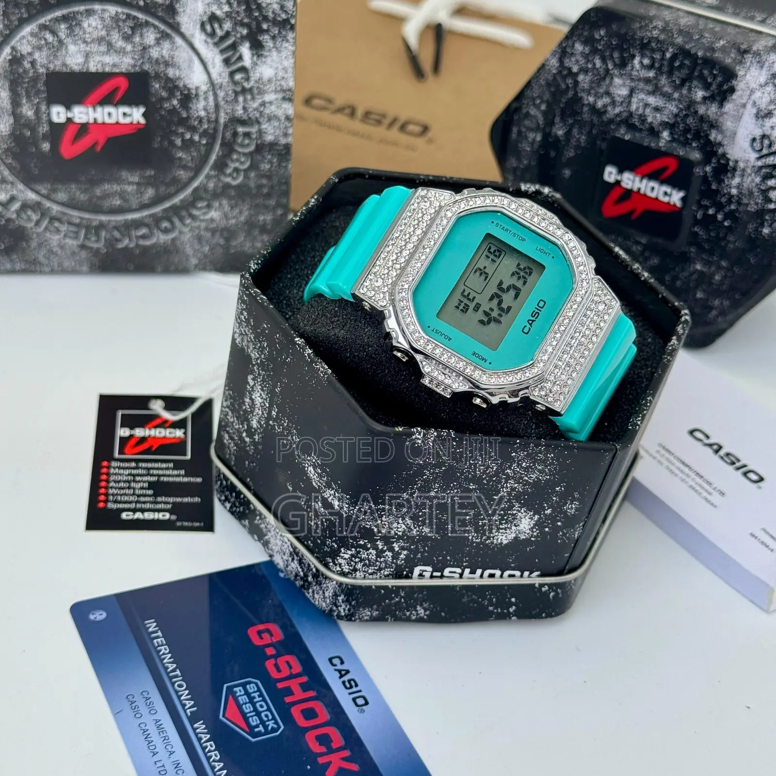 Iced-Out Digital Power – Custom Crystal Bezel G-Shock
