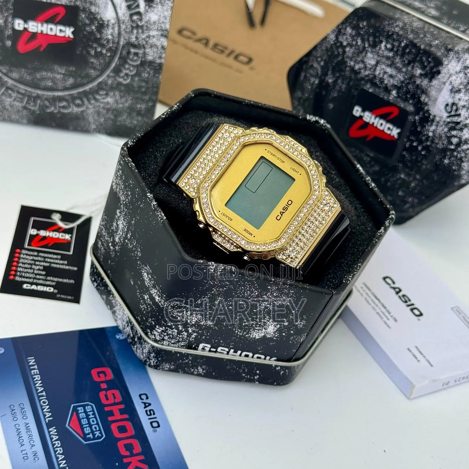 Iced-Out Digital Power – Custom Crystal Bezel G-Shock