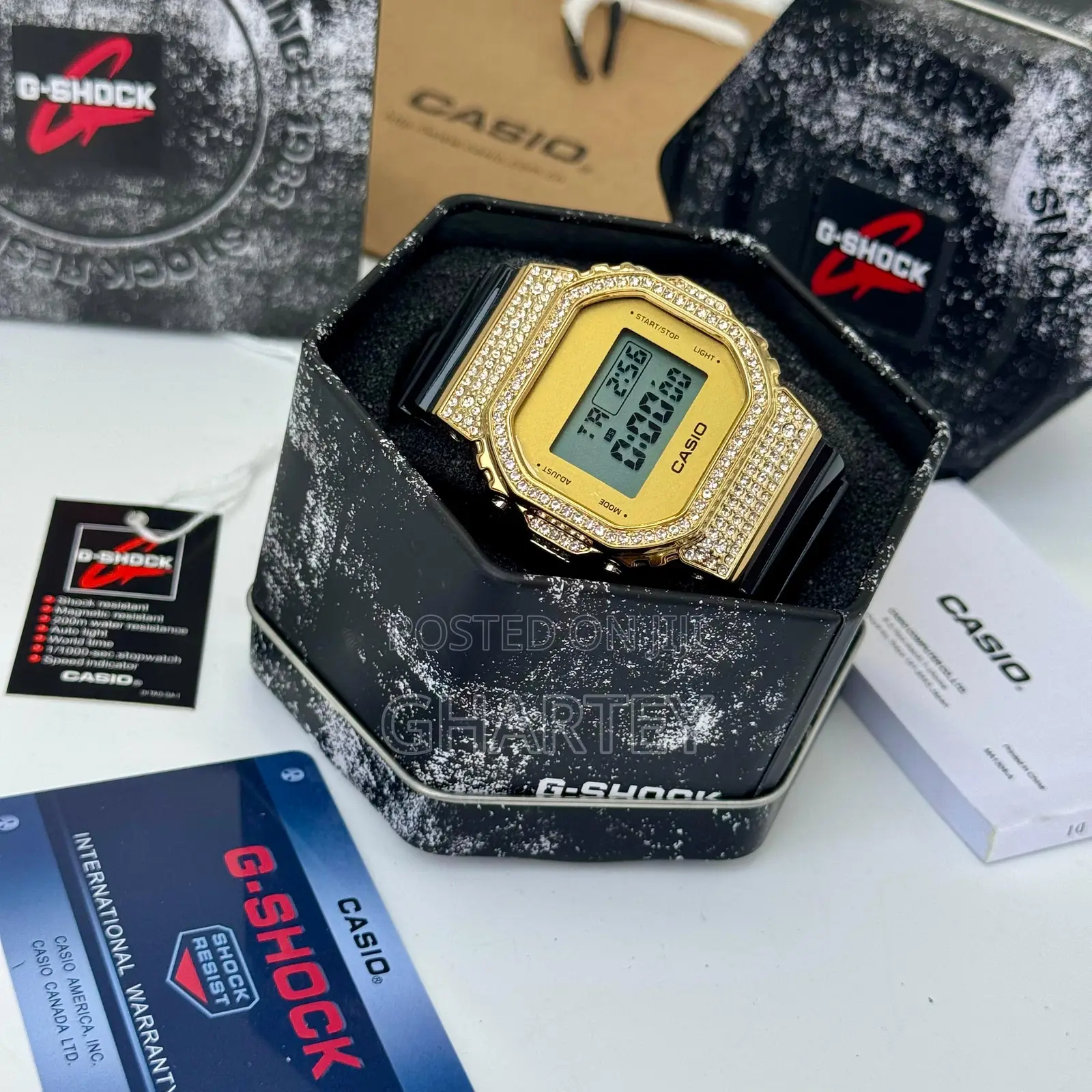 Iced-Out Digital Power – Custom Crystal Bezel G-Shock