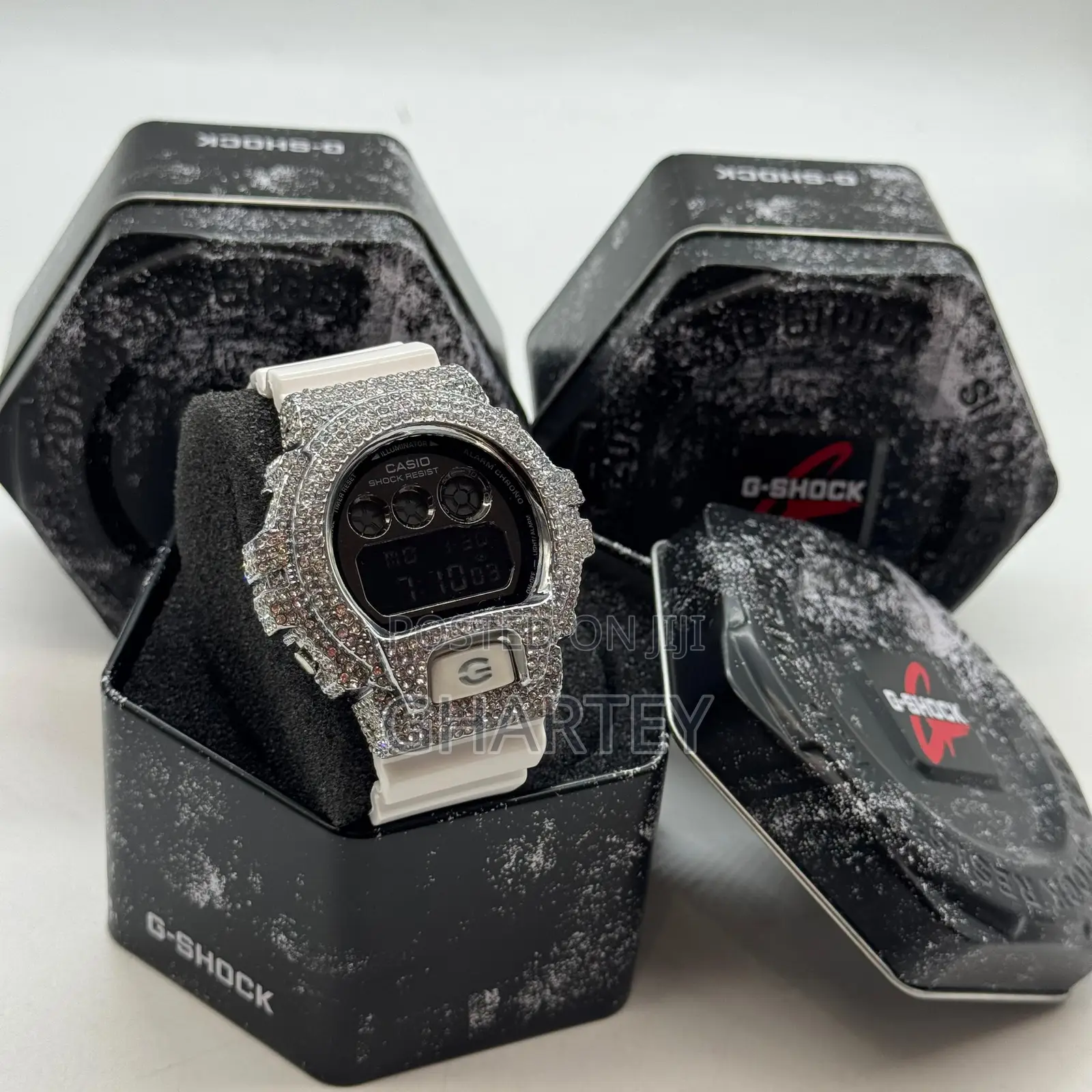 Gshock Digital Led Display Iced Bezel Luxury Sports Men’S Watch