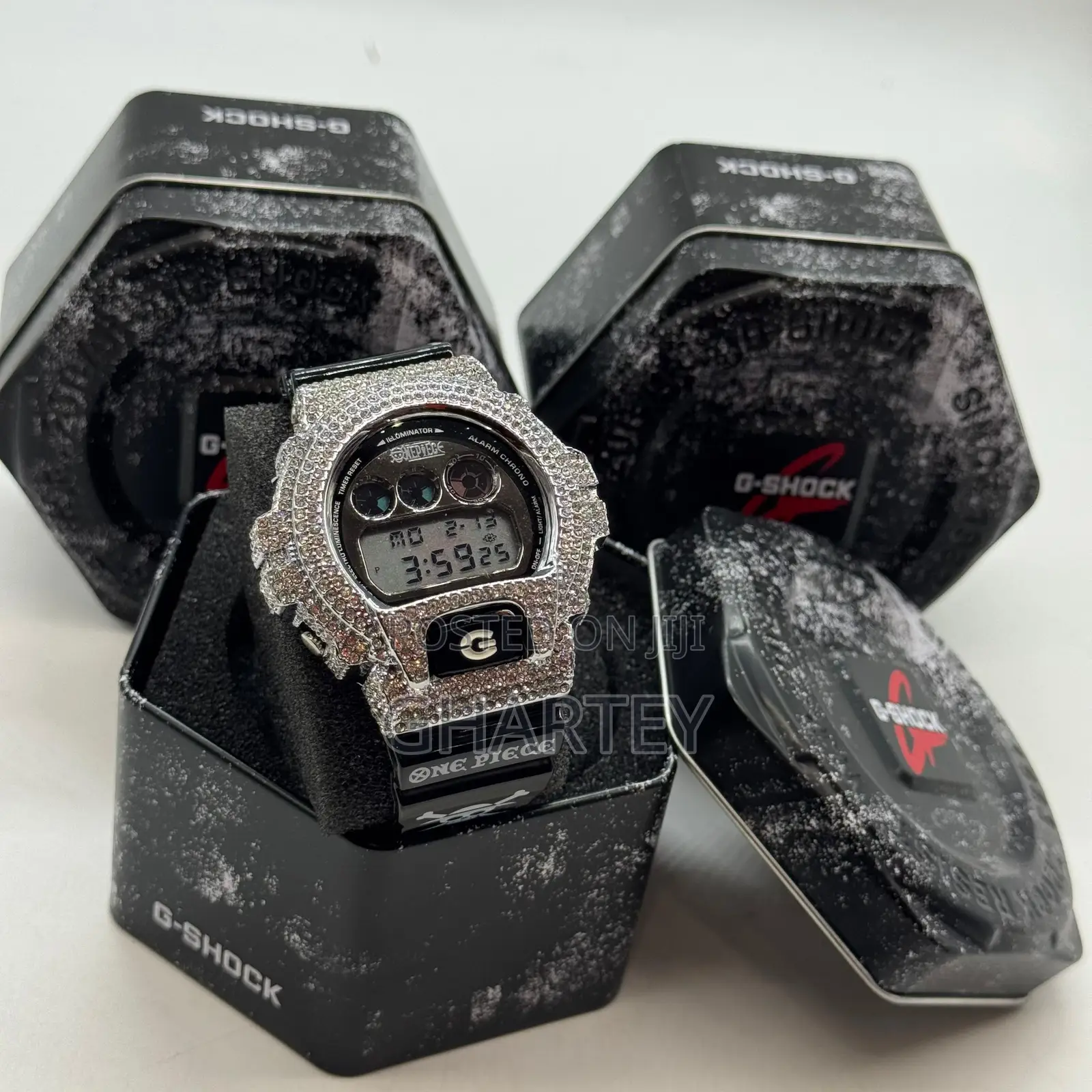 Gshock Digital Led Display Iced Bezel Luxury Sports Men’S Watch
