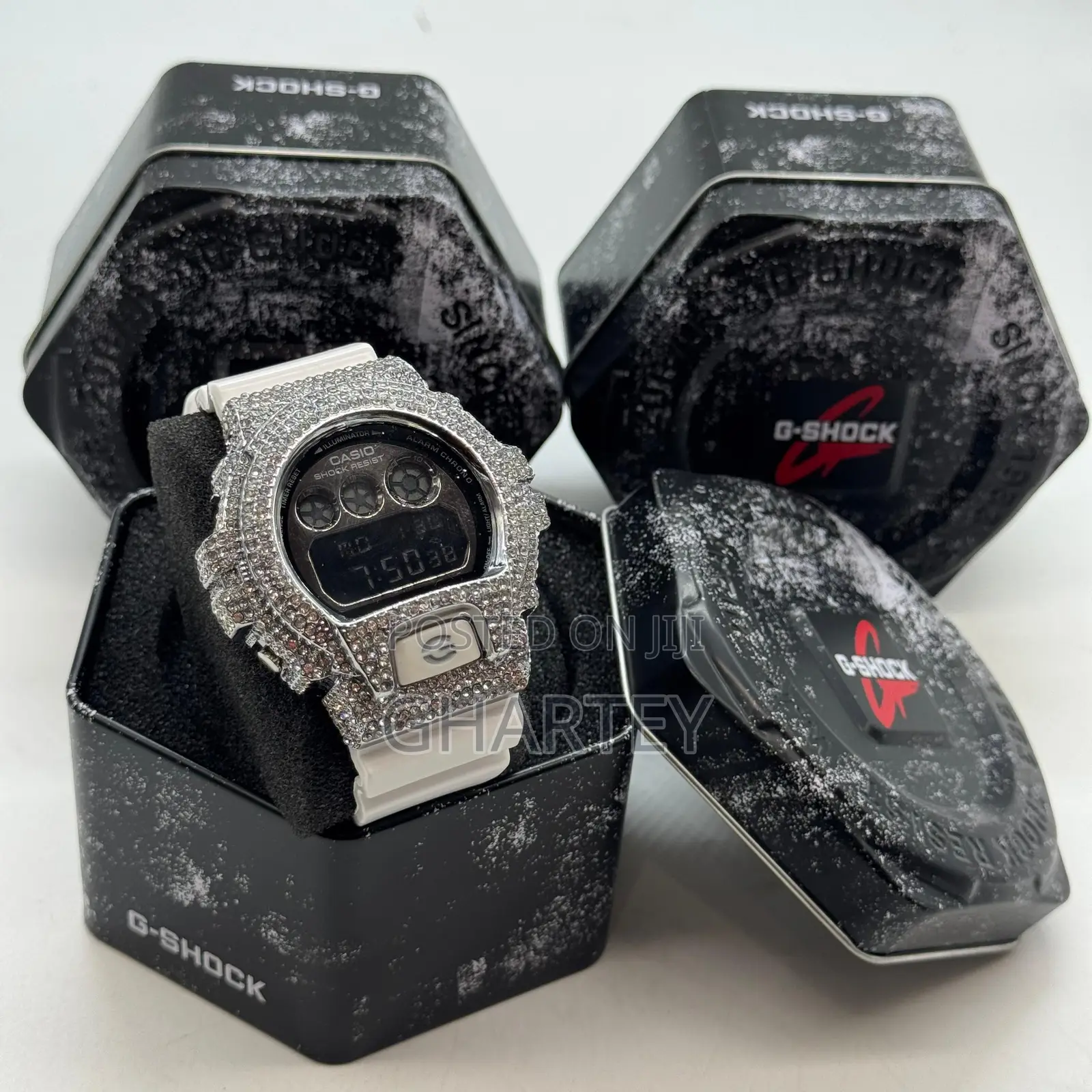 Gshock Digital Led Display Iced Bezel Luxury Sports Men’S Watch