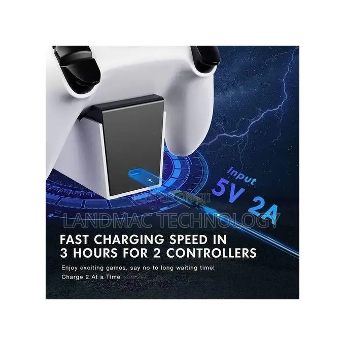 Ps5 Controller Charger, Fast Charging Station for Dual Ps5 Controllers