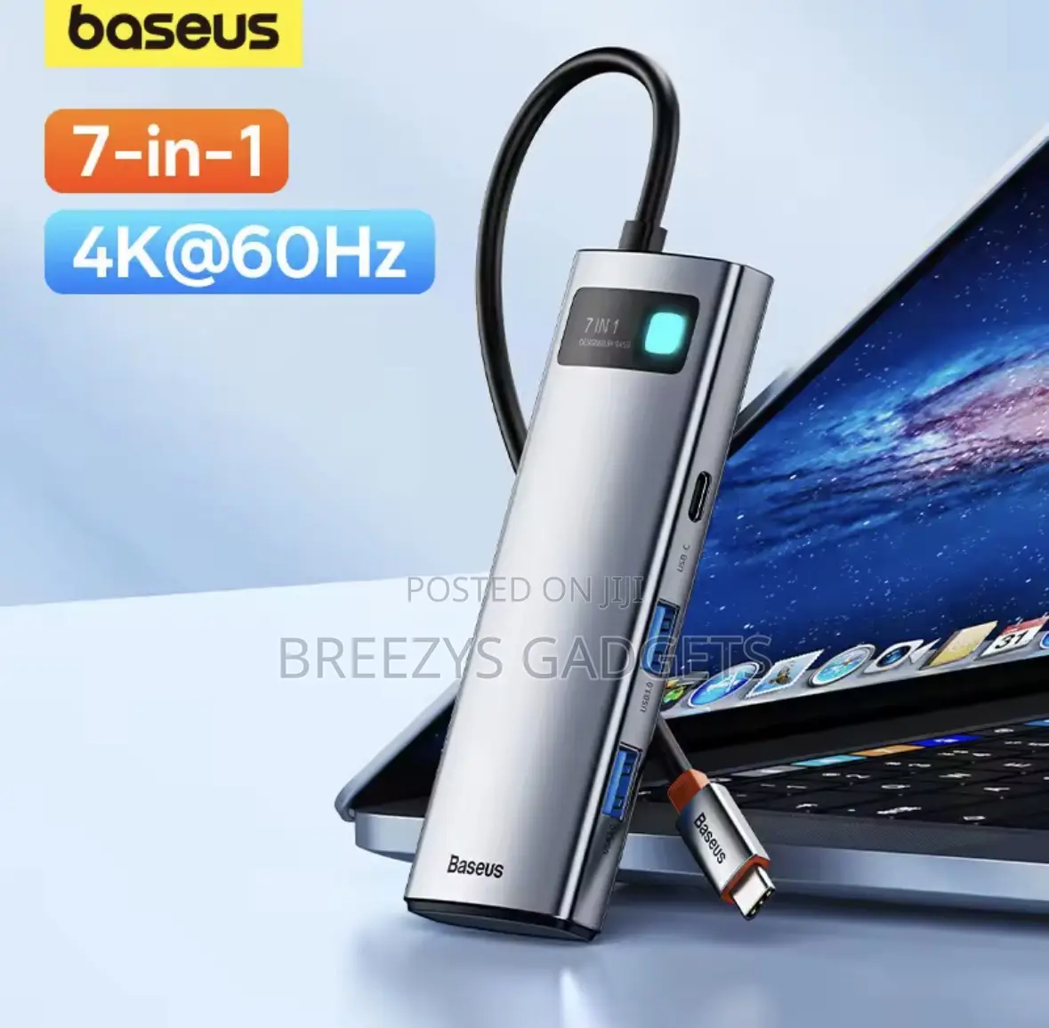 Baseus 7-in-1 Gen 2 Usb C Hub at 60hz Hdmi 3* Usb 3.0 Pd 100w Type C