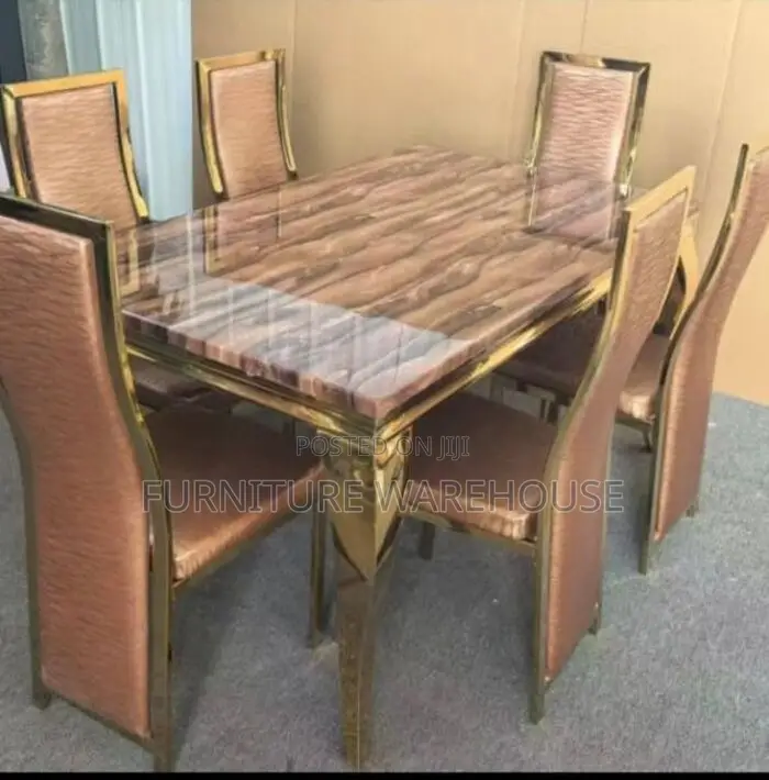 Six Seater Marble Dinning Set