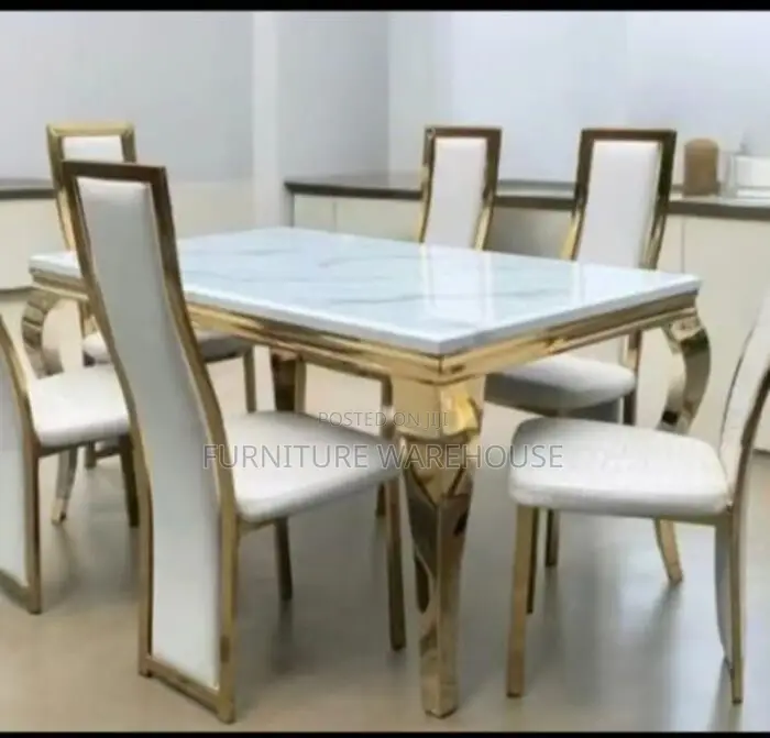 Six Seater Marble Dinning Set