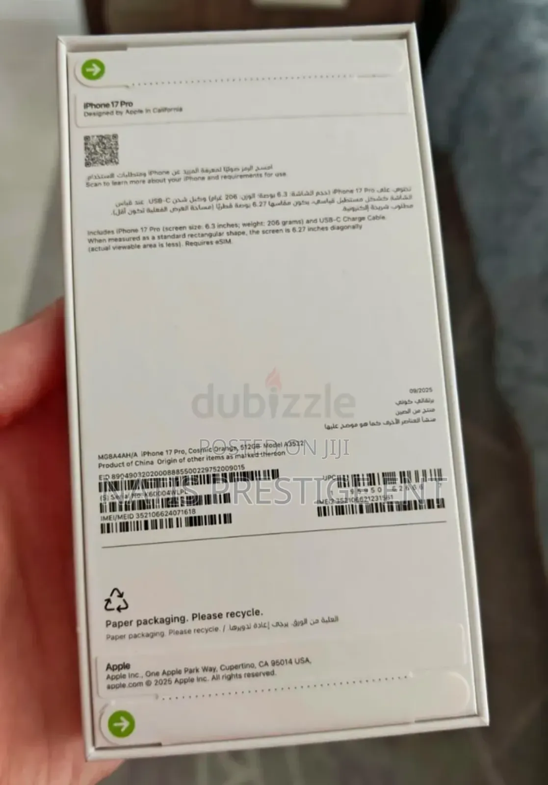 New Apple iPhone 17 Pro 512 GB Orange