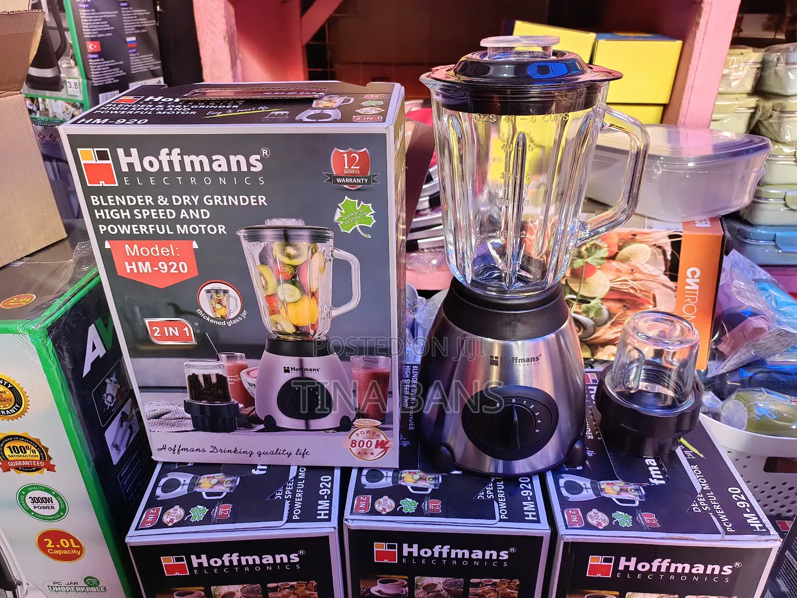 Hoffmans 2 in 1 Glass Blender
