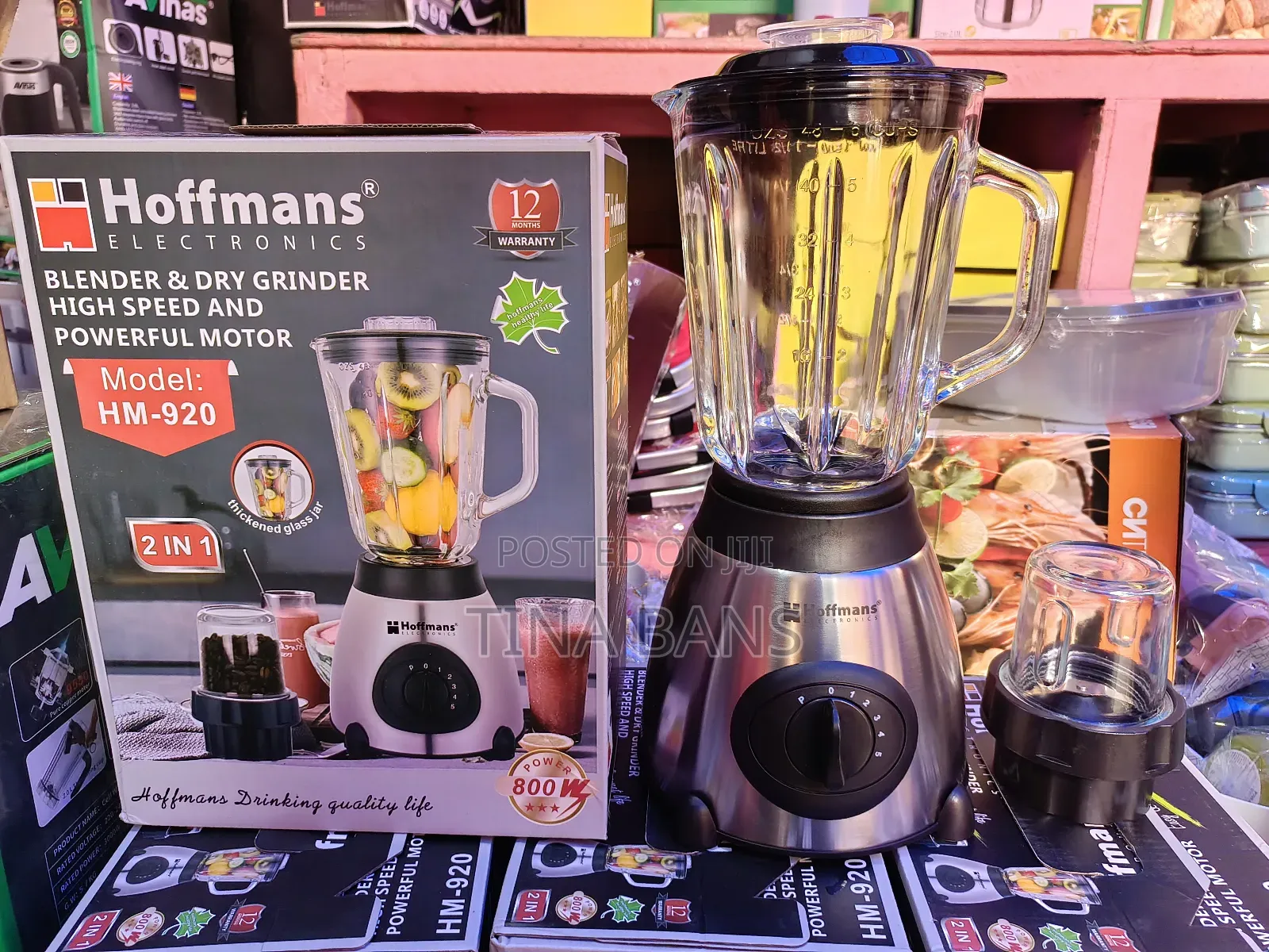 Hoffmans 2 in 1 Glass Blender