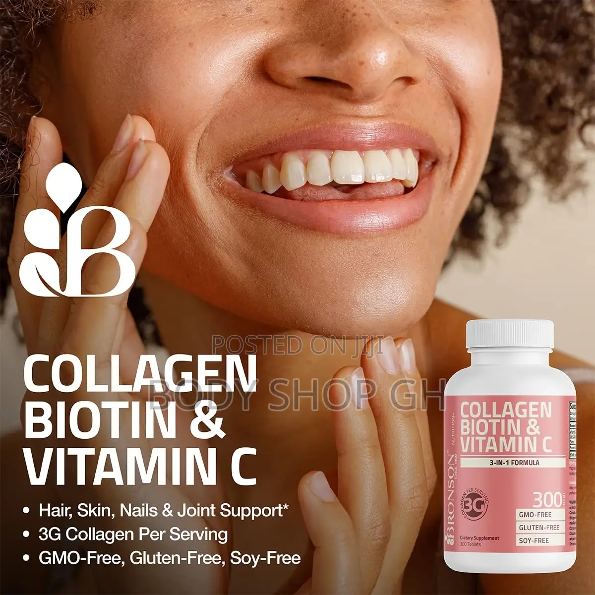 Bronson Collagen With Biotin Vitamin C - For Hair, Skin Nails
