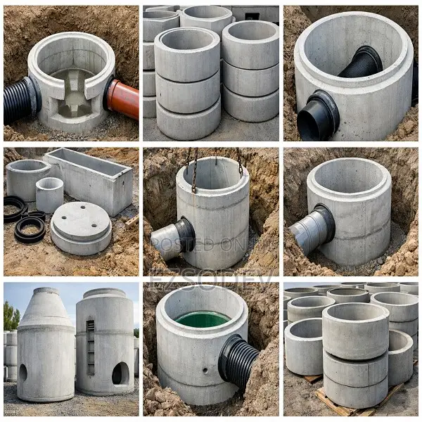 Culverts U Drains Concrete Round Pipes Precast Manholes Septic Tanks