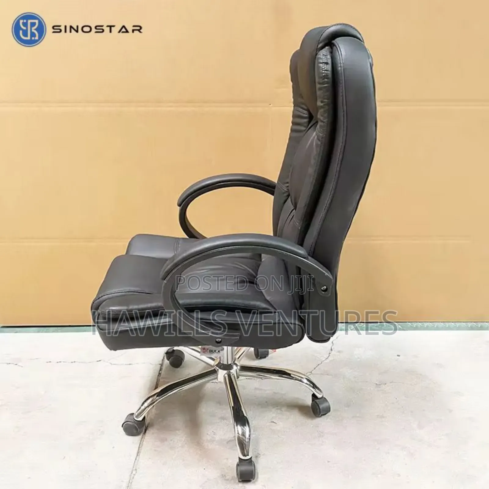 High Back Executive Chair in Black Pu Leather.