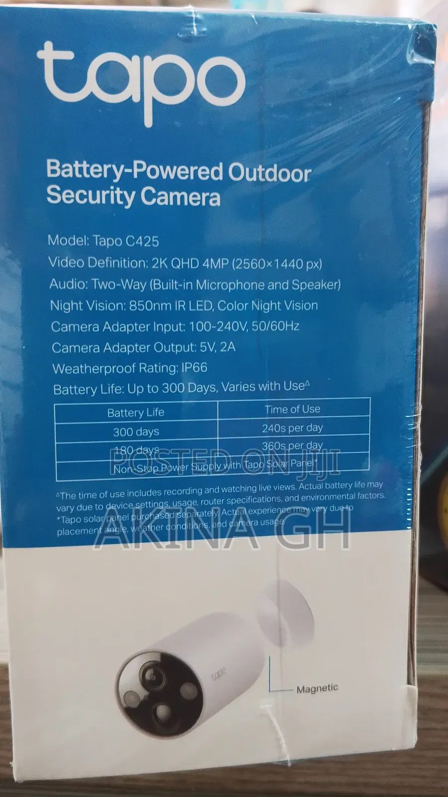 Tapo Battery Powered Outdoor Security Camera (Tapo C425)