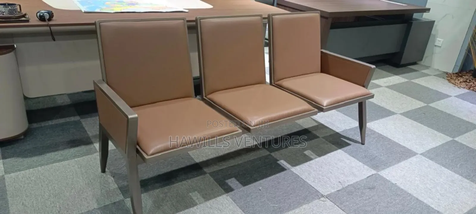 Three Seater Chair Suitable for Medical Environment or Office.