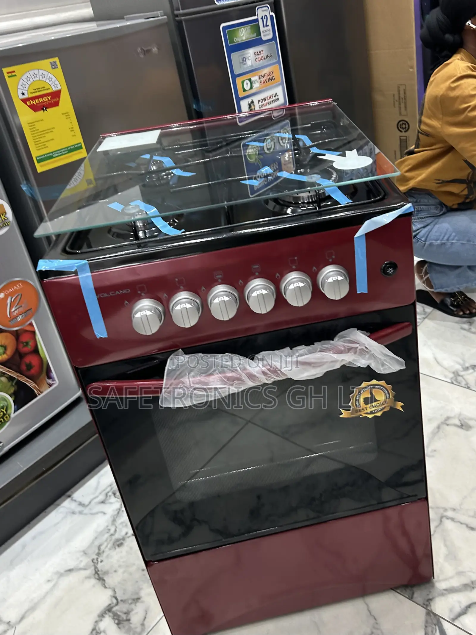 Excellent New Glass Lid 50x50 Volcano 4 Gas Oven With Grill Cooker