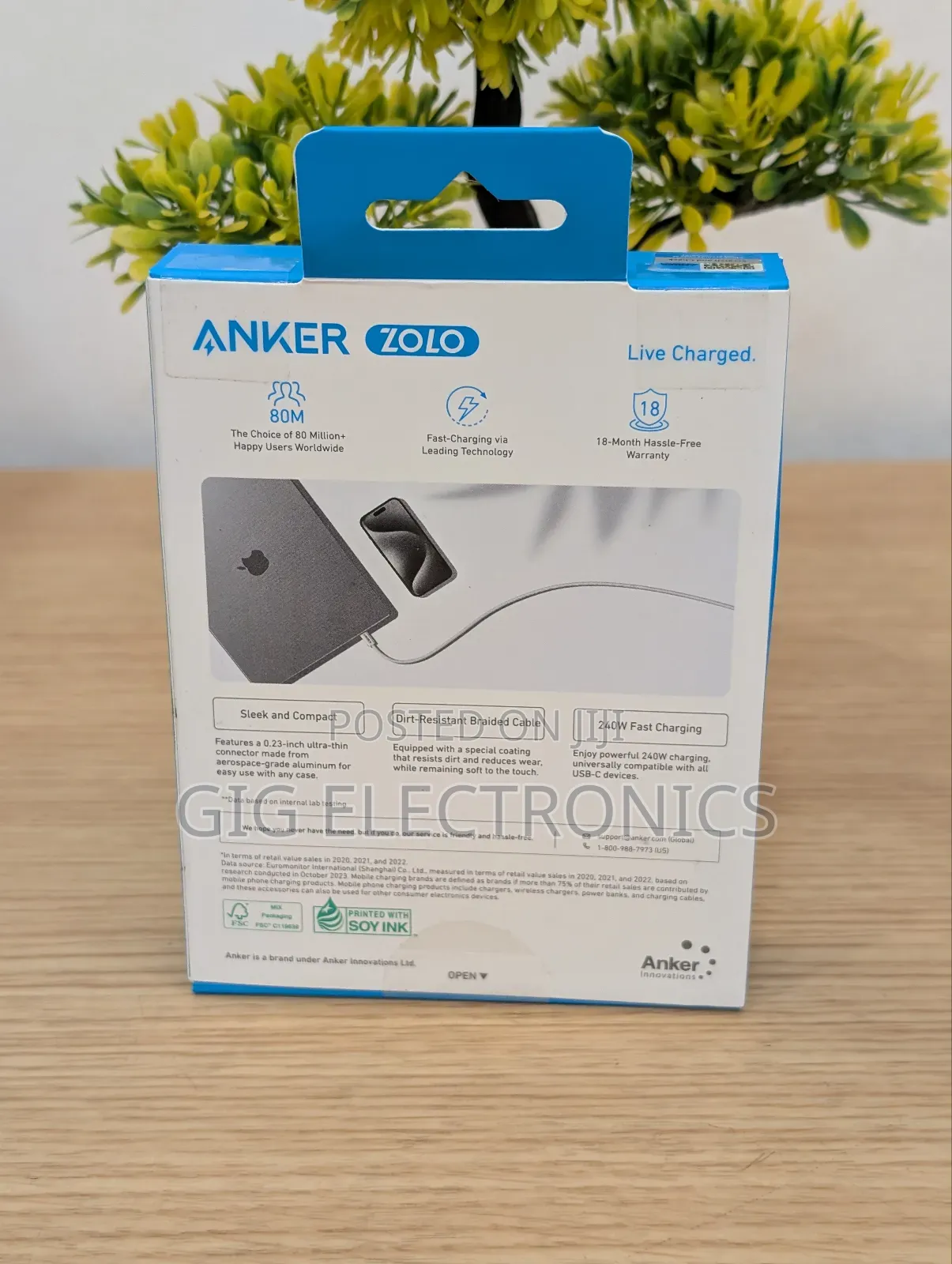 Anker 240w Usb-C to Usb-C Cable 3.3ft Black