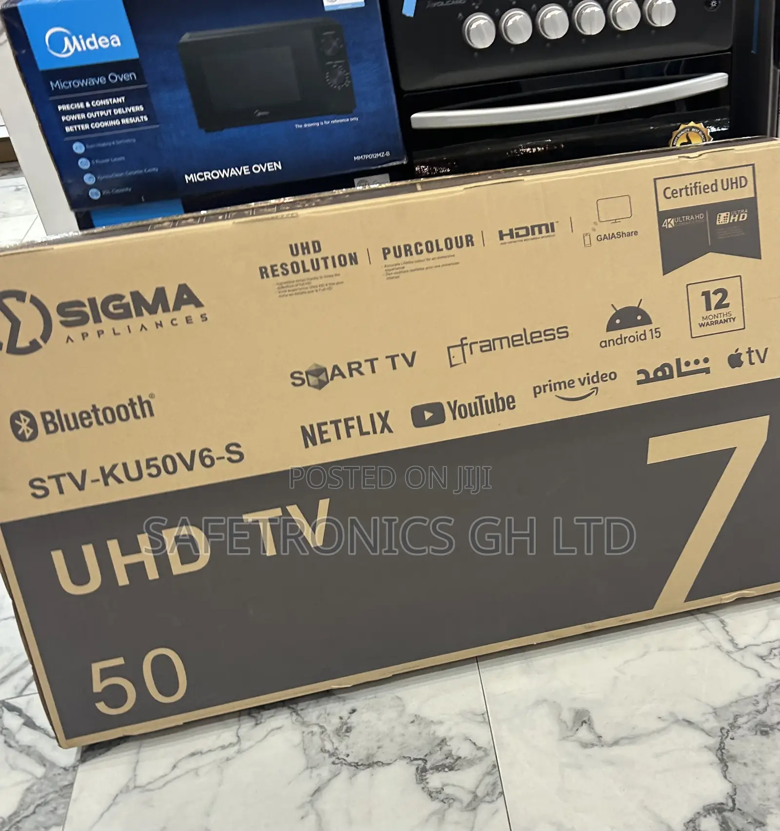 Newly Sealed Sigma 50 Inch Smart Led Uhd Android Frameless Tv
