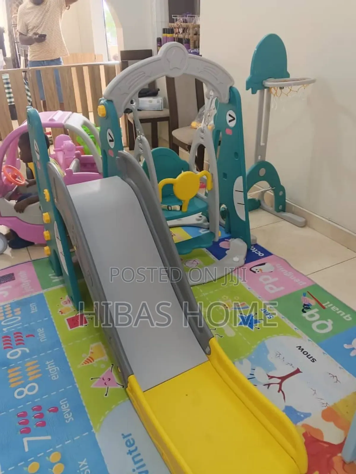 5in1 Toddler Swing Slide With Basket Ball,Hockey  192*162*118cm