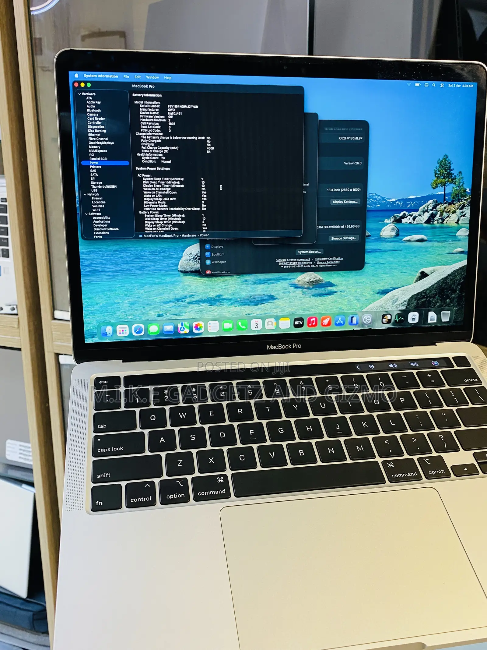 Laptop Apple MacBook 2020 8GB Intel Core i5 SSD 256GB