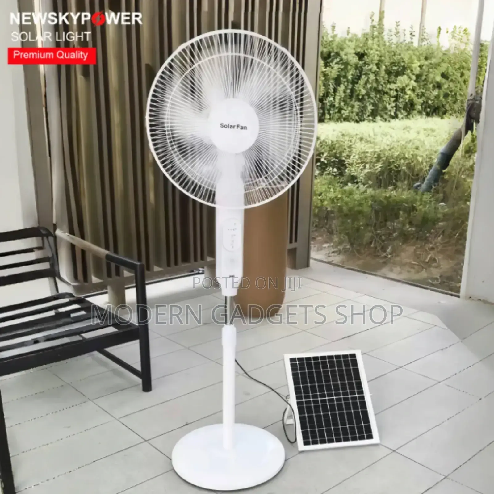 Cool Air Solar Rechargeable Standing Fan