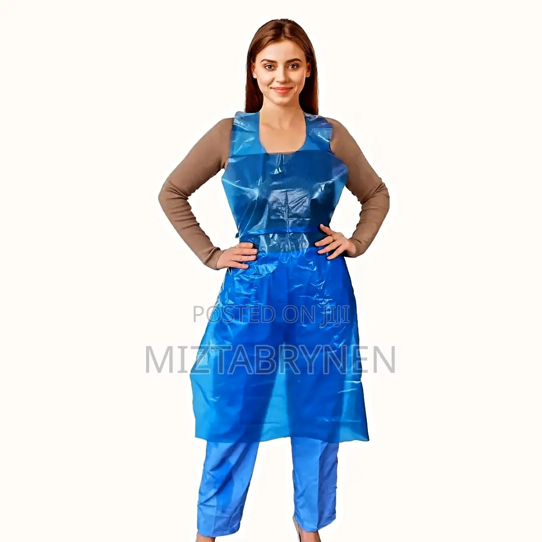 100 Blue Poly Disposable Aprons