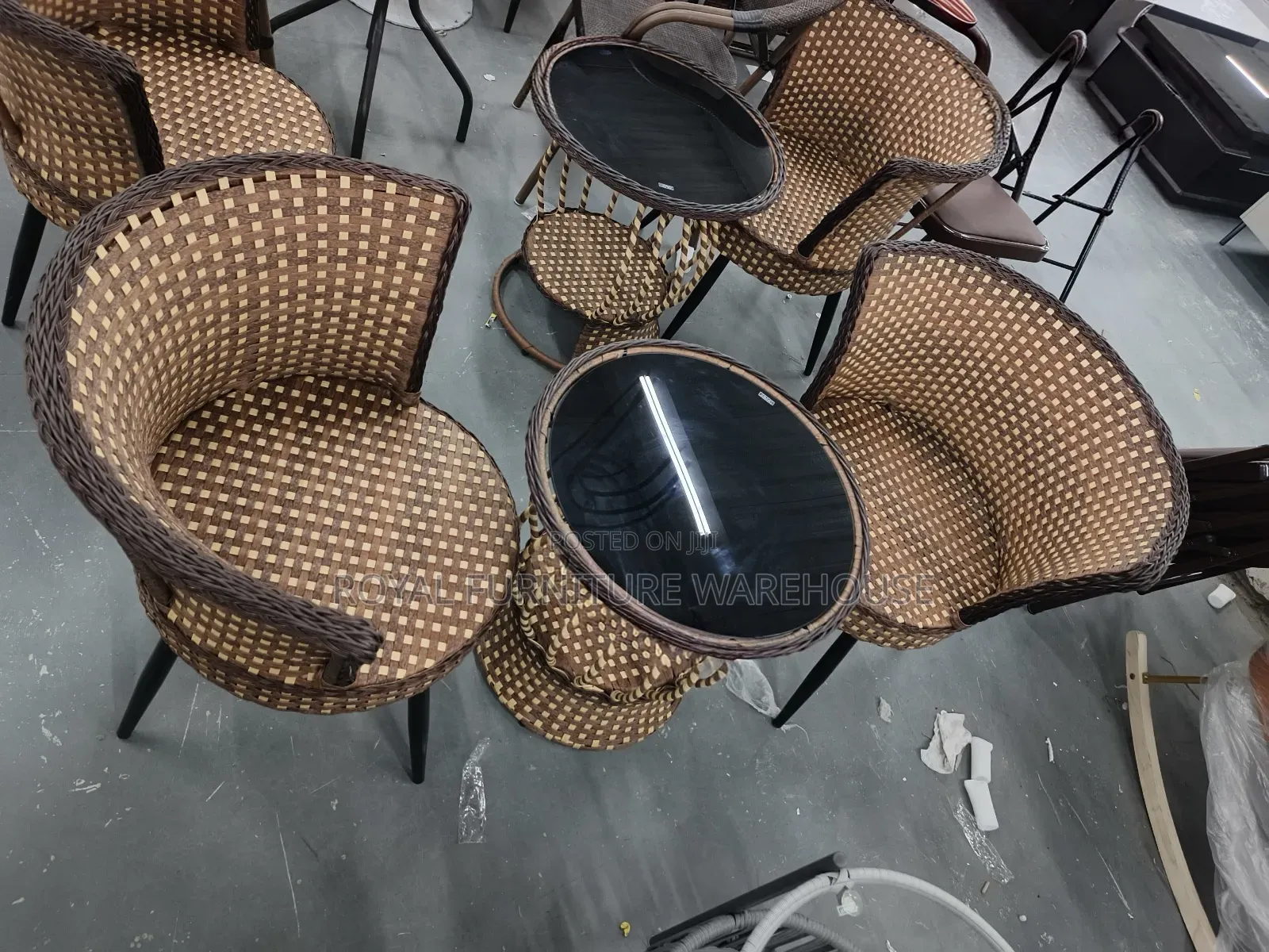 2 Seater Woven Rattan Patio Dining Set Set,(Xxz -52-61. 1+2)