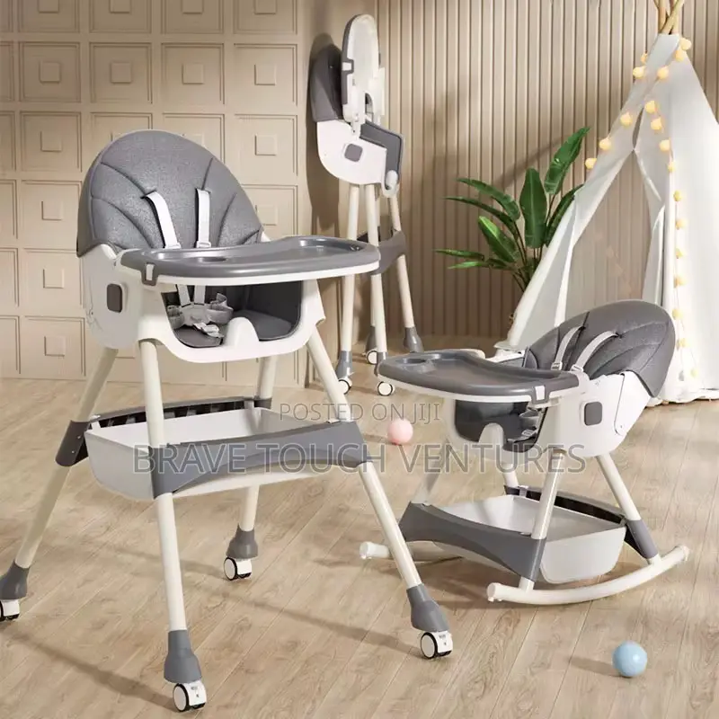 4-in-1 Baby High Dinning Chair With Adjustable Seat Tray Wheels
