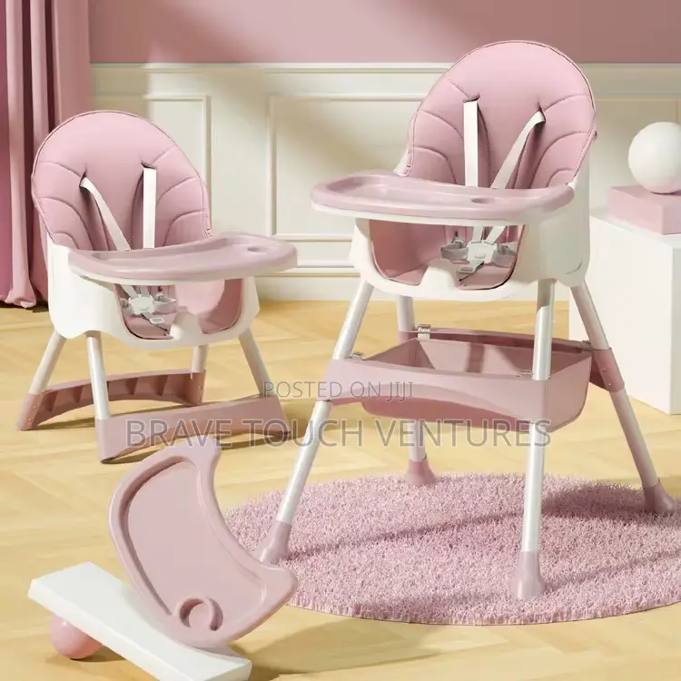 4-in-1 Baby High Dinning Chair With Adjustable Seat Tray Wheels