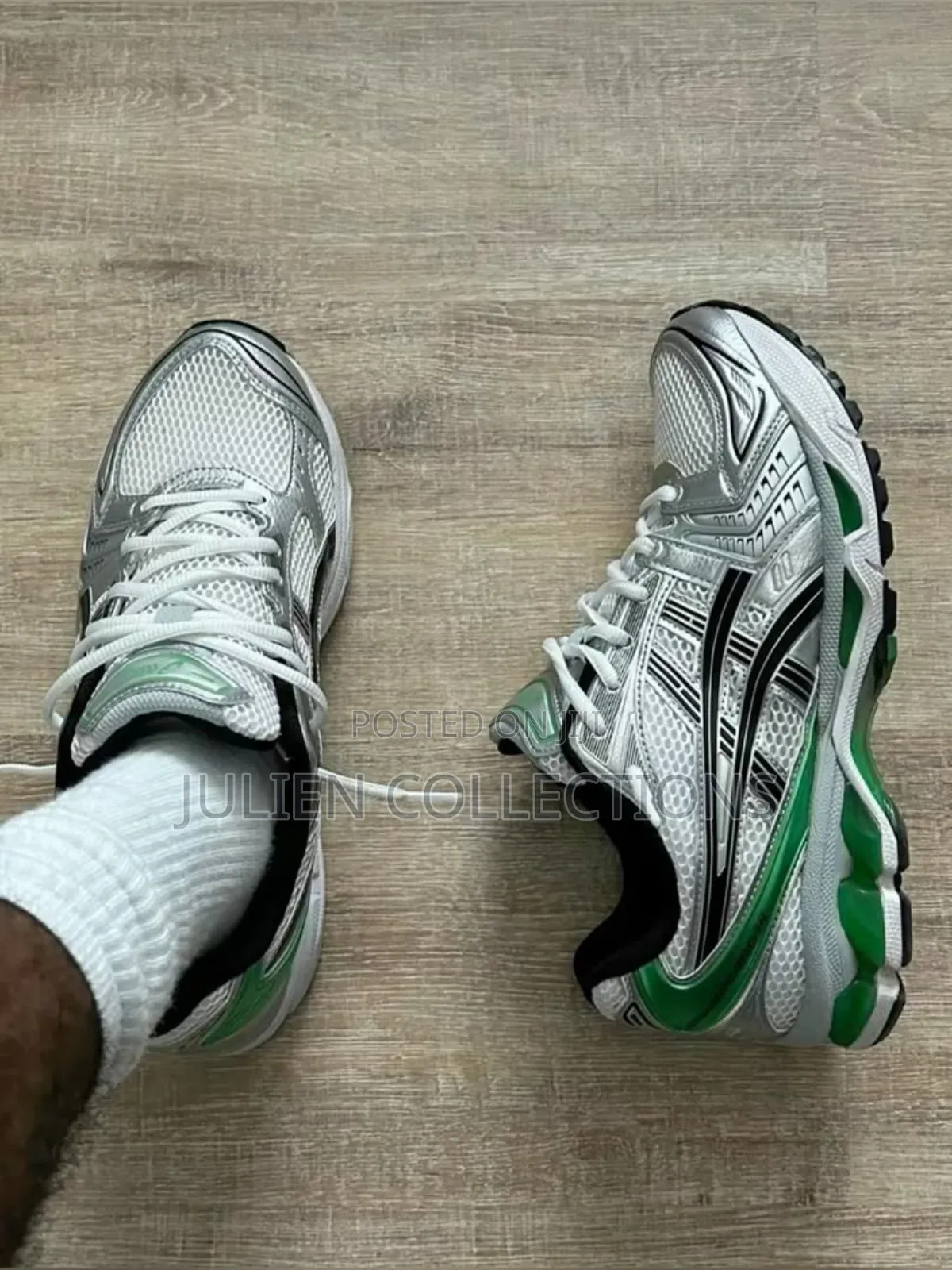 Asics Gel Kinetic Og Silver Green and Black