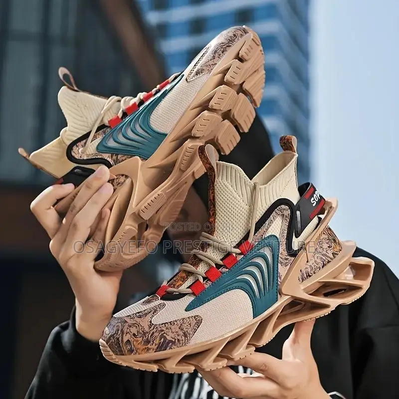 Brown Blade Sole Sneakers