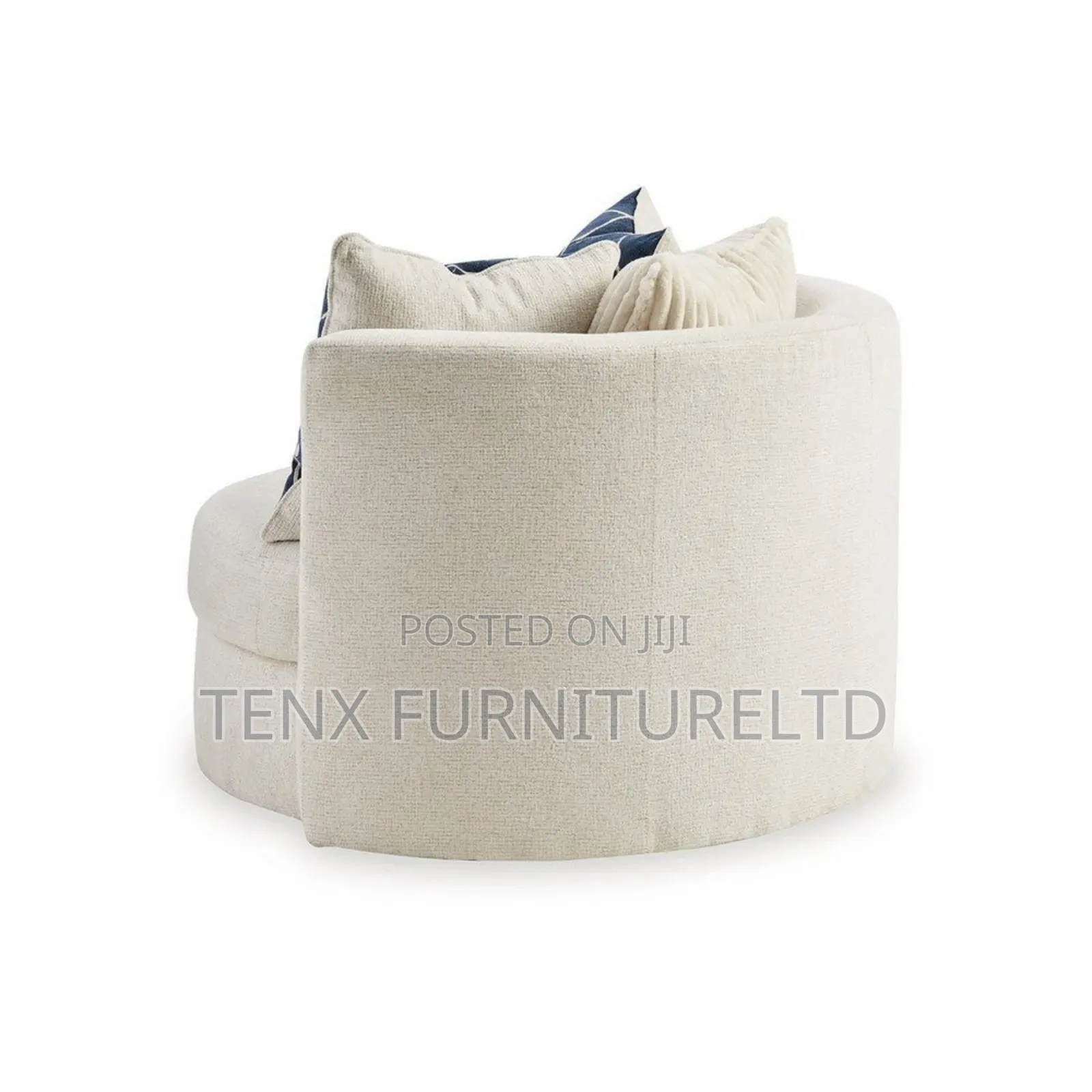 Accent Chair (Ivory) With 3 Pillows