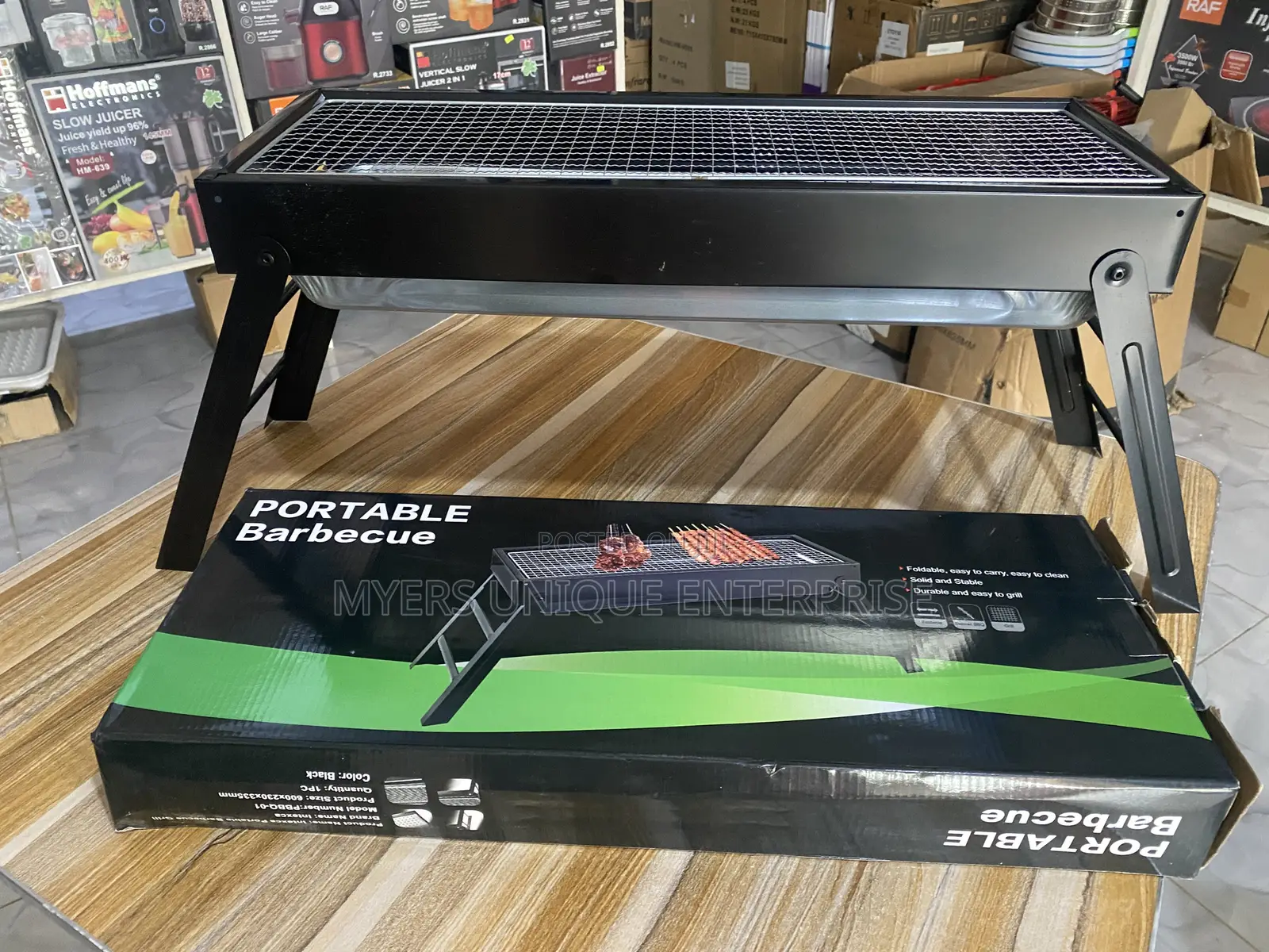Foldable Lightweight Black Grill Stand