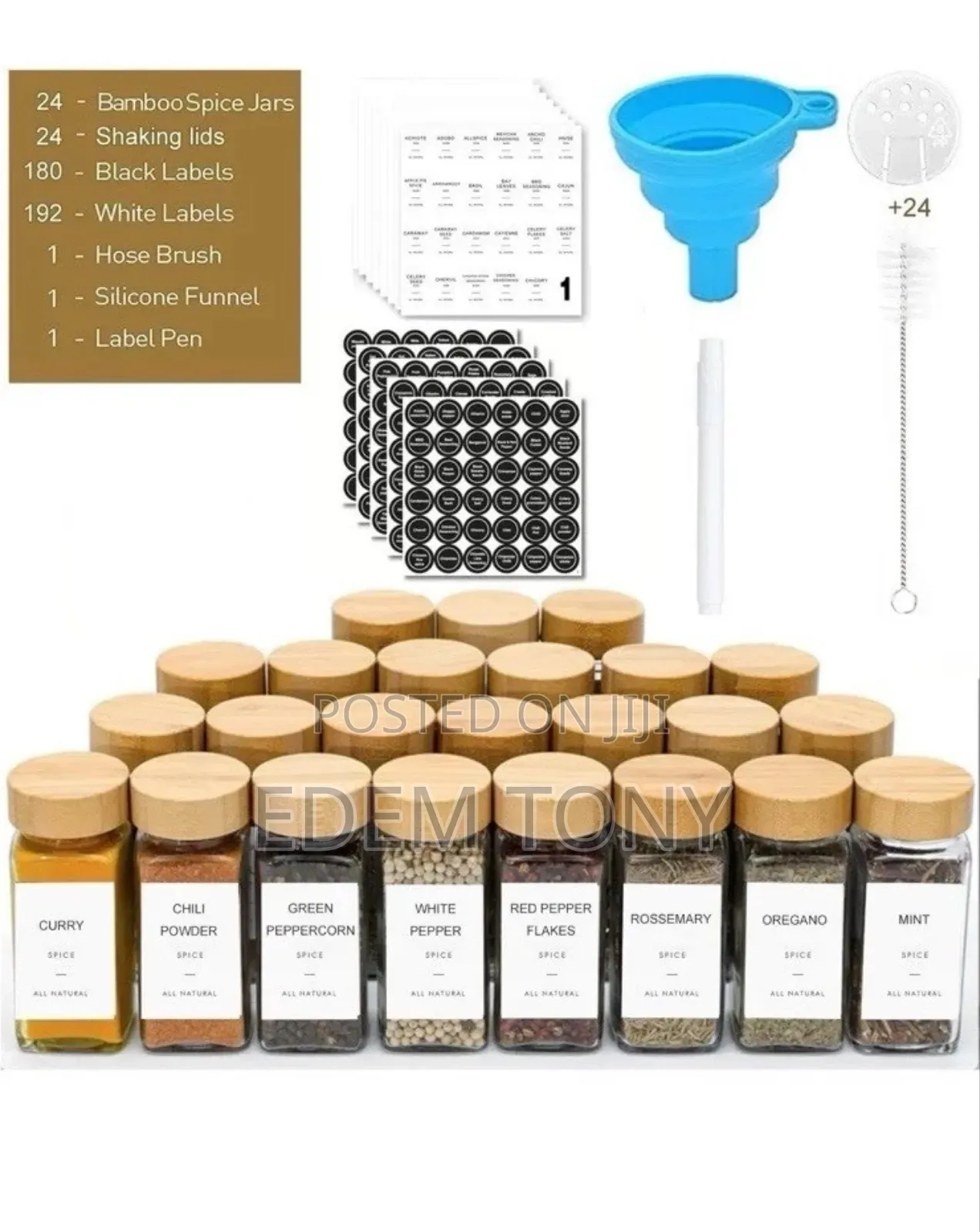 23- Pack Spice Jars With Label,Seasoning Containers,Glass Spice Jars
