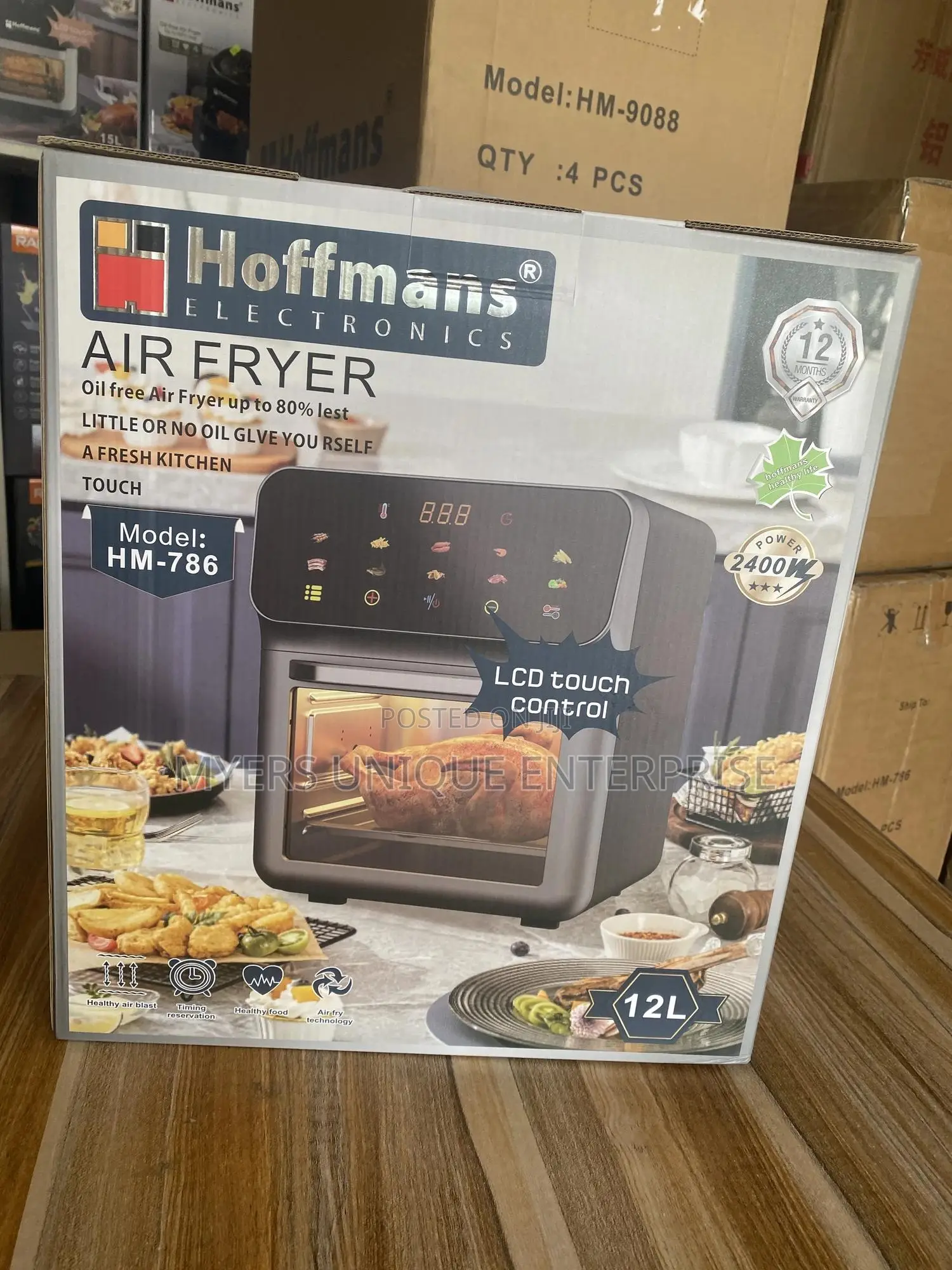 Hoffmans 12l Capacity Glass-Door Airfryer