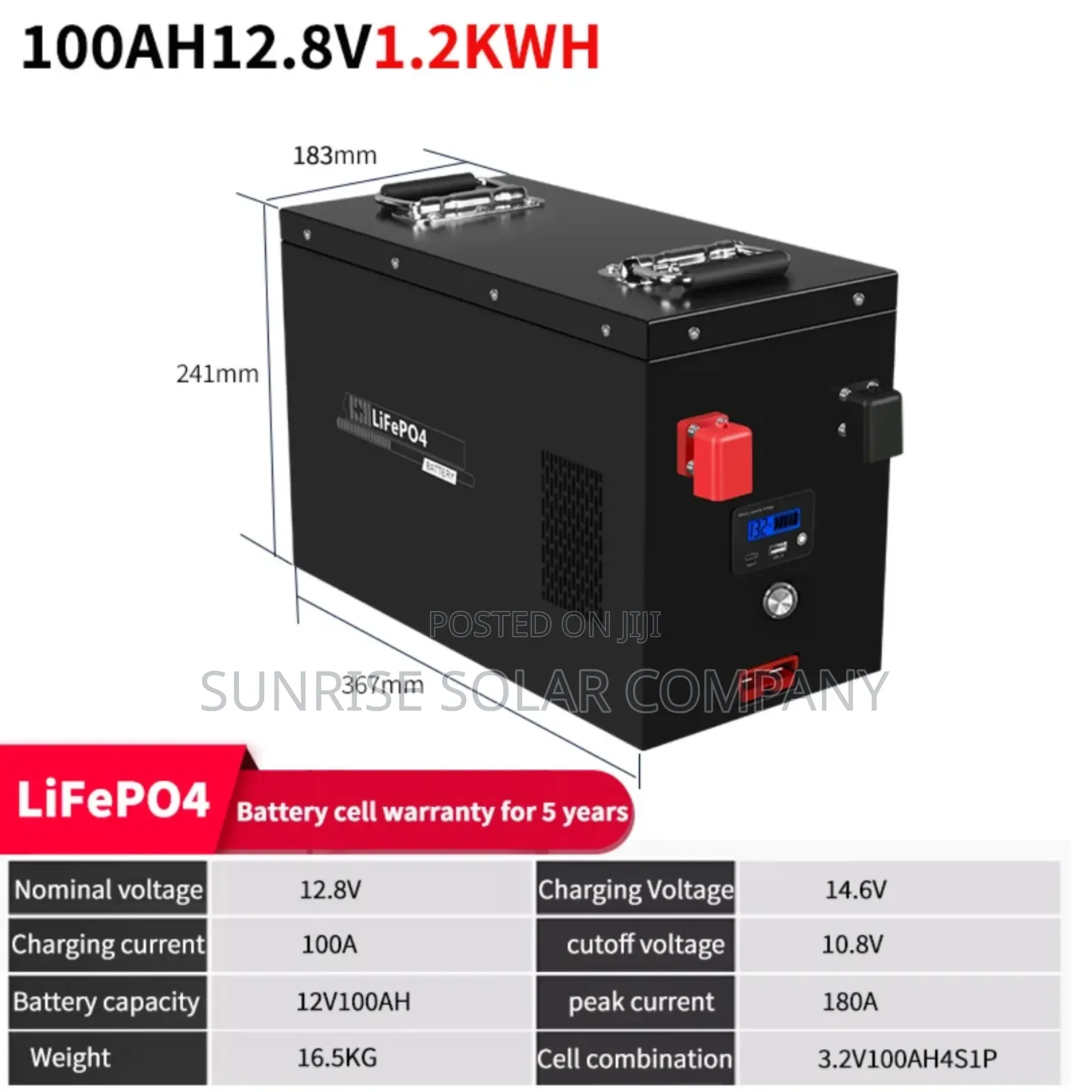 Solar Lithium Battery 12.8v 100ah