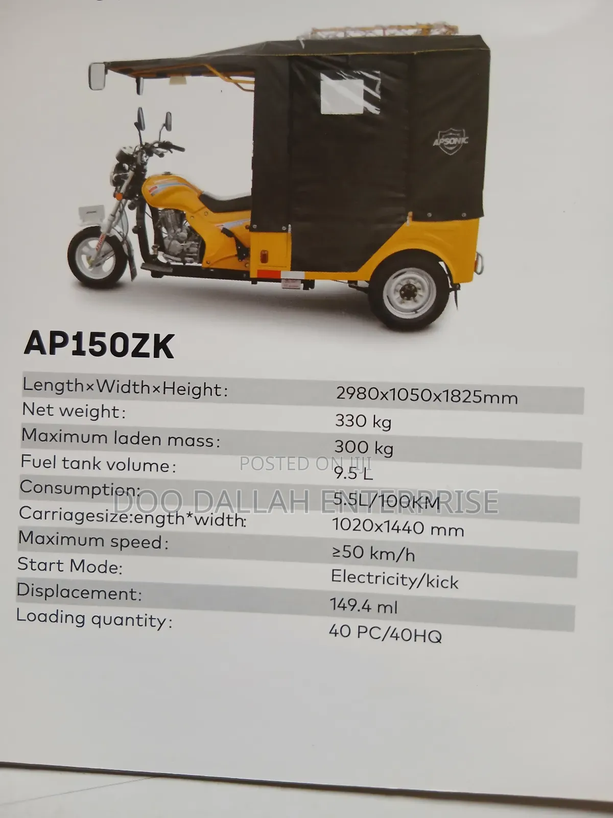 New Apsonic AP150ZKs 2025 Yellow