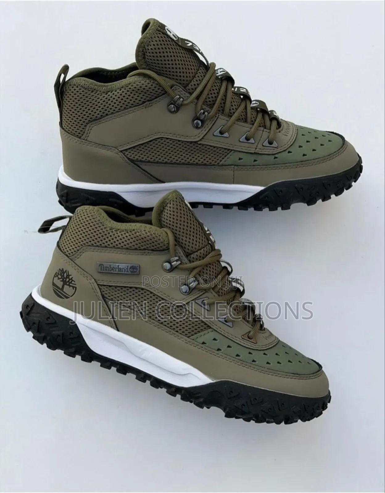 Timberland Motion Hiking Boots Amry Green Black N White